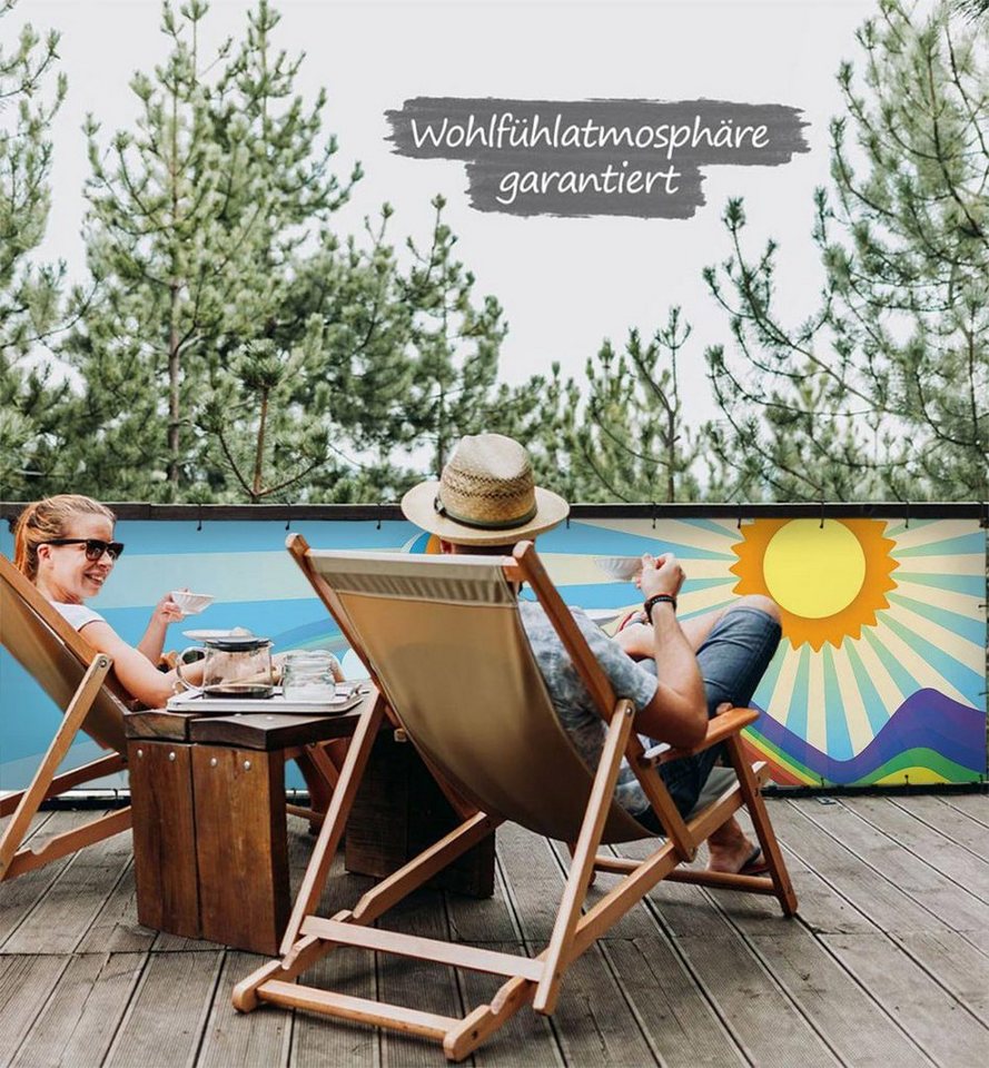Thumbnail - MyMaxxi Sichtschutzelement Balkonbanner Sonniger Heißluftballon Balkon Sichtschutz Garten
