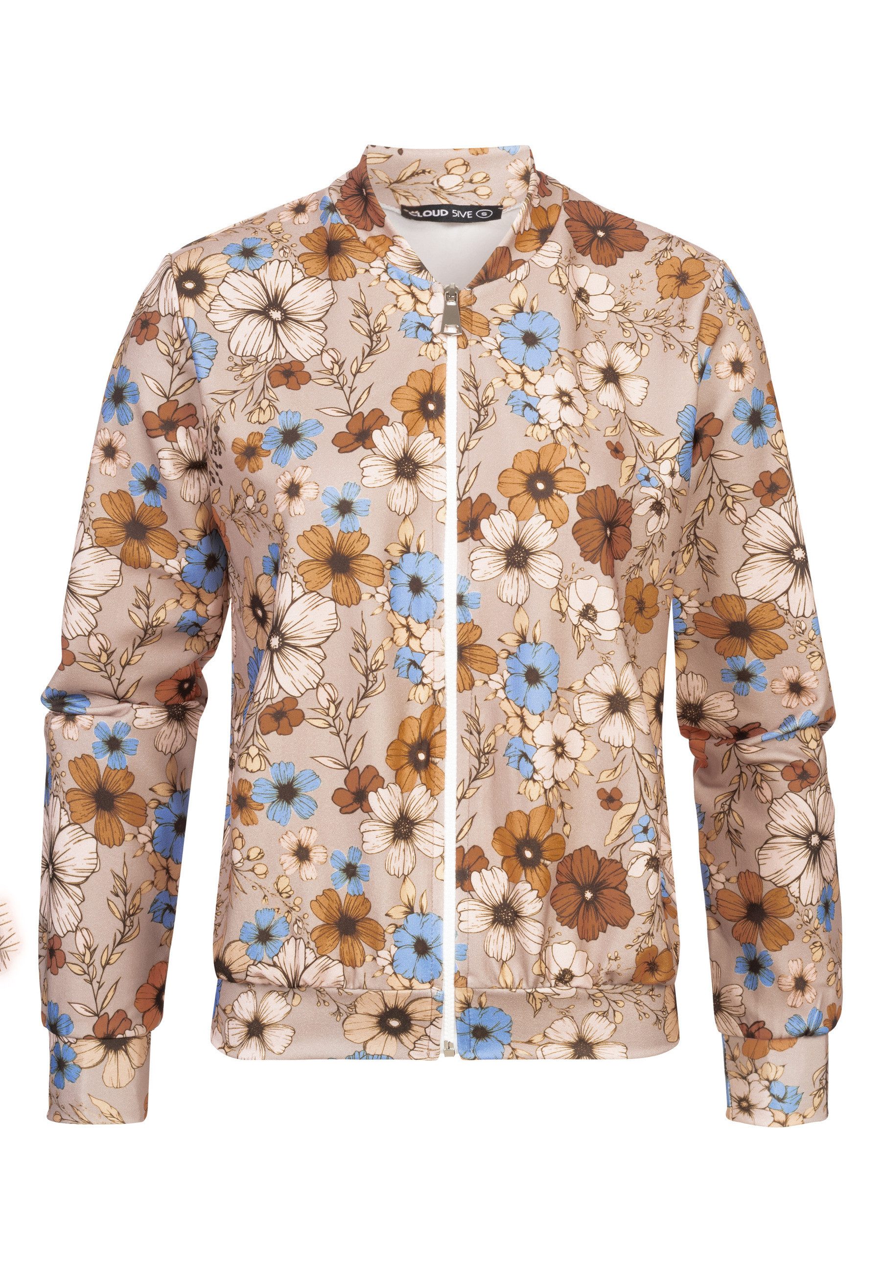 CLOUD 5IVE Klassische Bluse CLOUD 5IVE Blouson with All-Over Flower Print