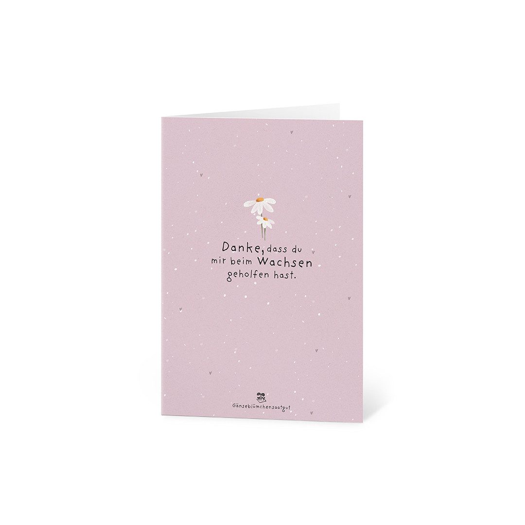 Die Stadtgärtner Dankeskarte Wachsende Grußkarte mit Saatgut, Wertschätzung & Dankbarkeit, Zum Einpflanzen, mit Wildblumensamen, innen unbedruckt