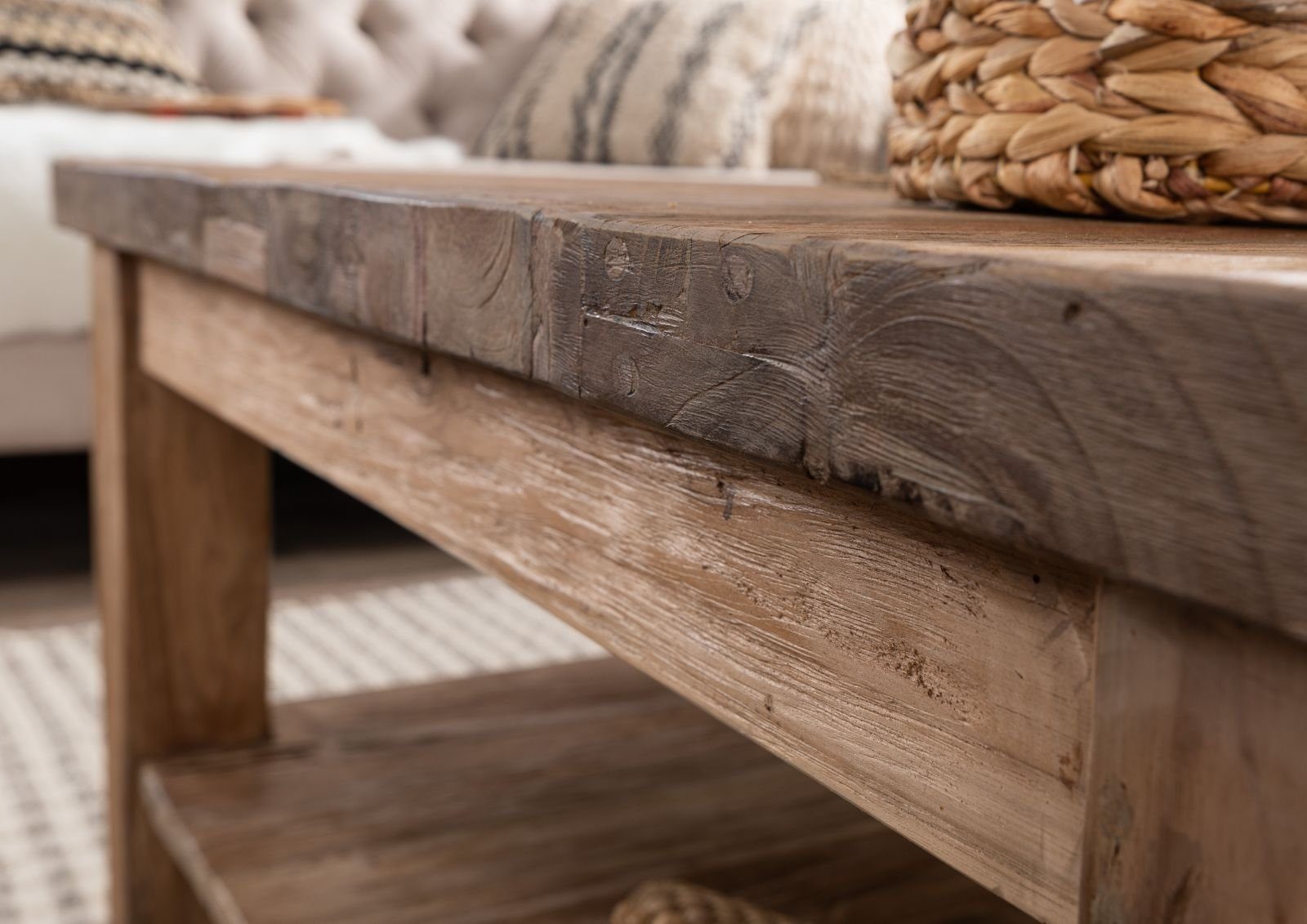 Massivmoebel24 Couchtisch Couchtisch Teak 90x90x45 natur unbehandelt BASSANO #140 – Bild 5 von 5
