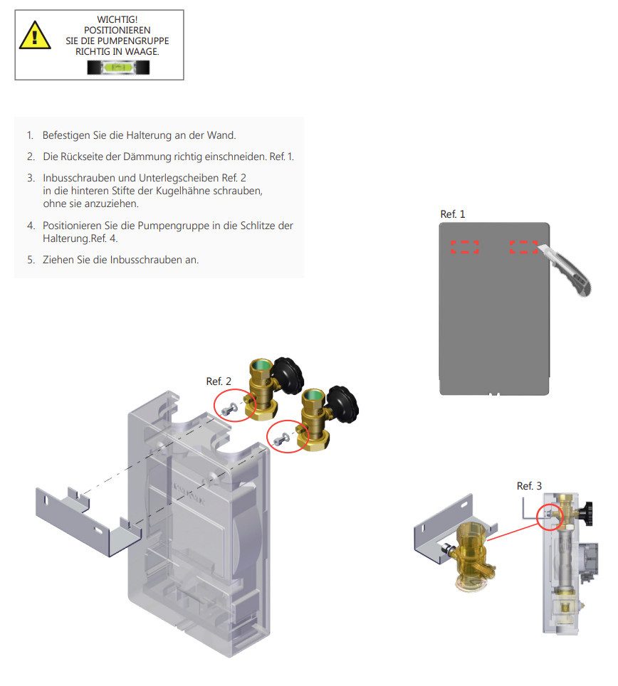 Environ Fußbodenheizung ProfiMix / EcoMix Pumpengruppen Wandhalterung