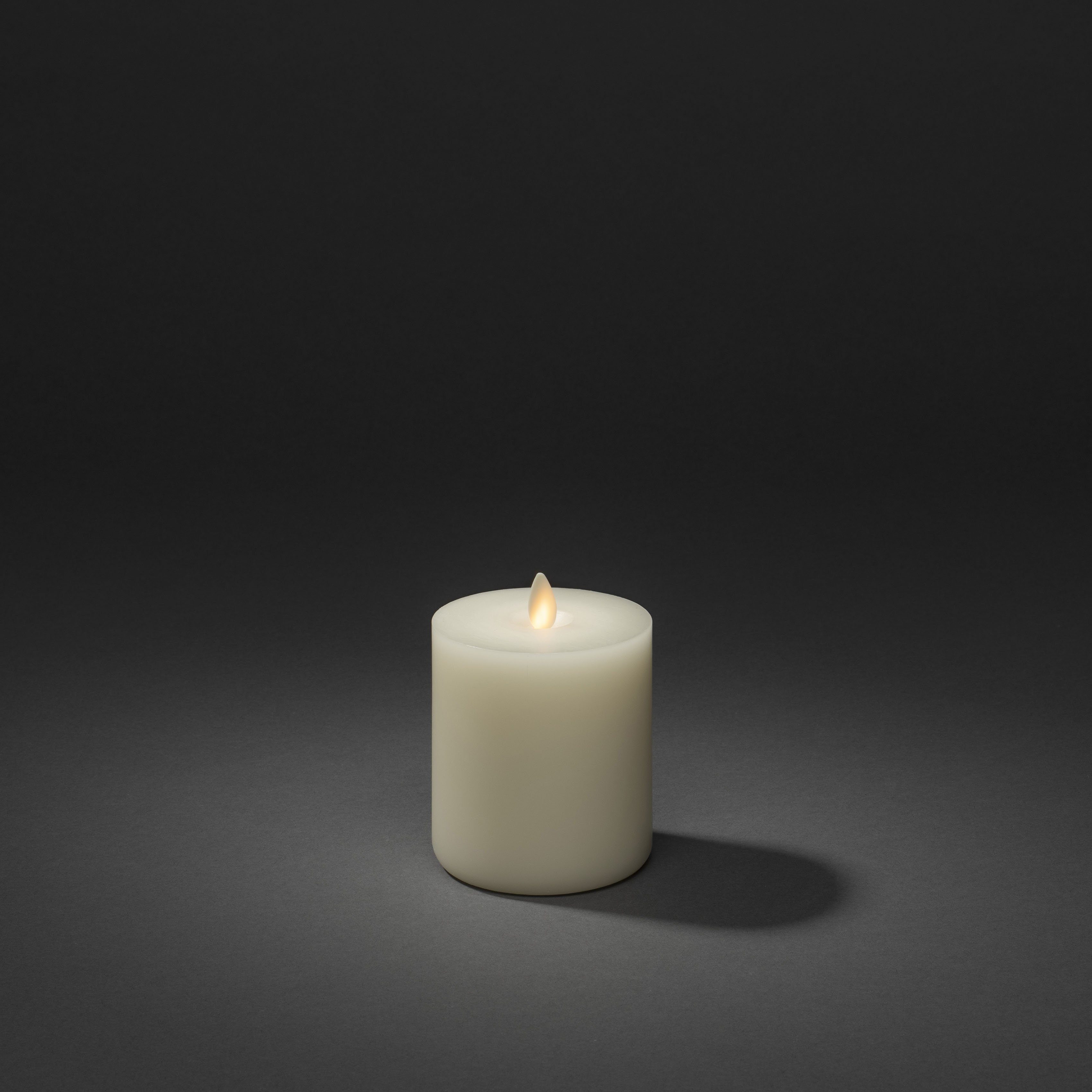 KONSTSMIDE LED-Kerze Weihnachtsdeko (1-tlg), LED Echtwachskerze, handgegossen cremeweiß, mit 3D Flamme und Touch