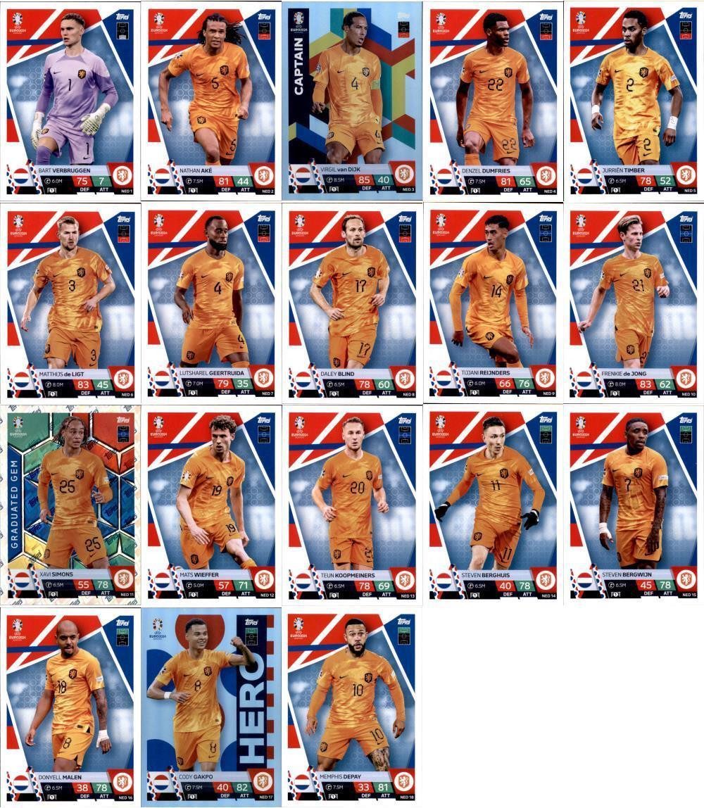 Topps Sammelkarte Match Attax UEFA EURO 2024 Germany - Mannschaftspaket - Niederlande
