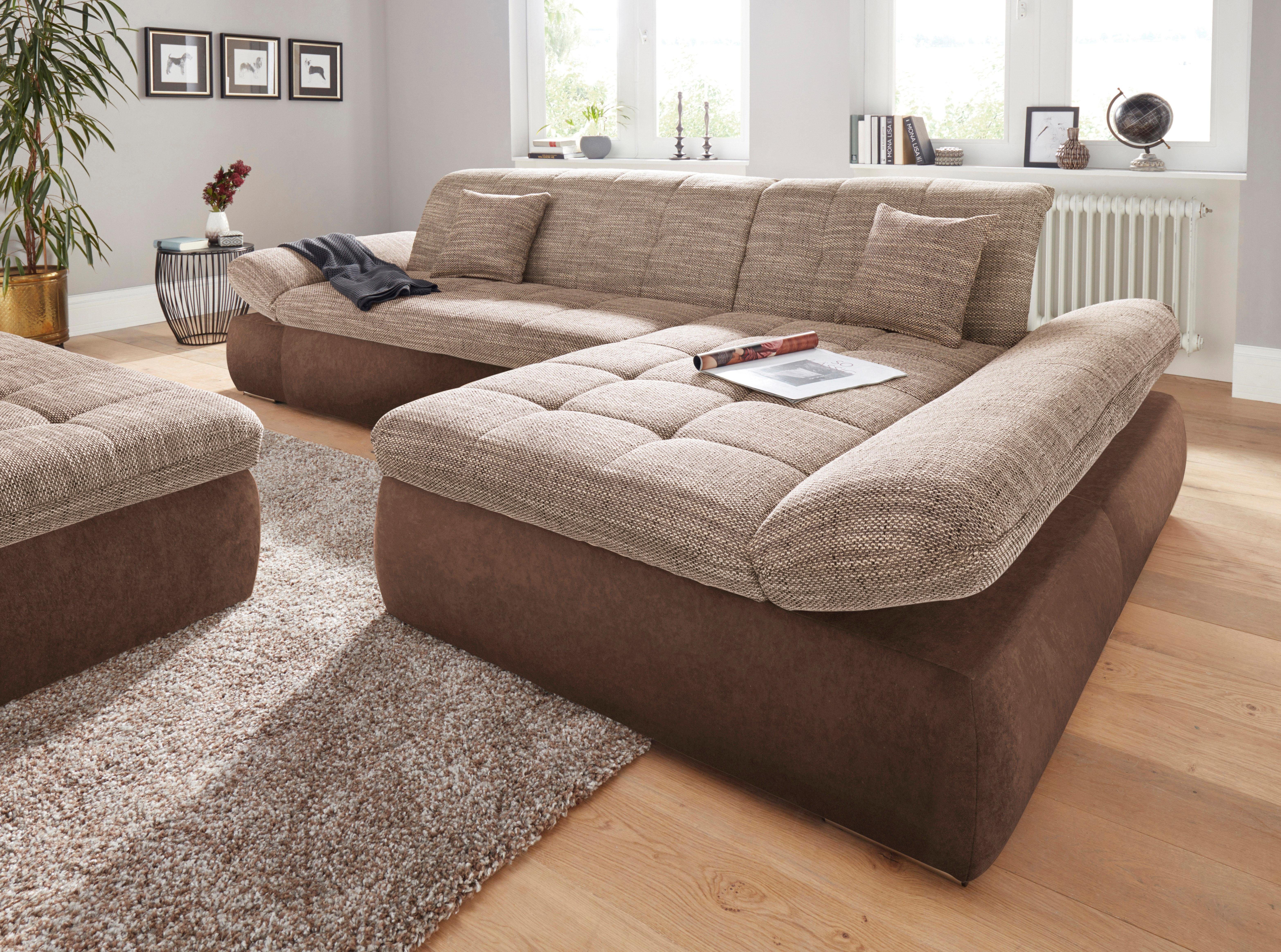 DOMO collection Ecksofa PB MORIC wahlweise mit Bettfunktion + Armteilverstellung, L-Form, im XXL-Format, B/T/H:300/172/80 cm, feine Steppung – Bild 5 von 5