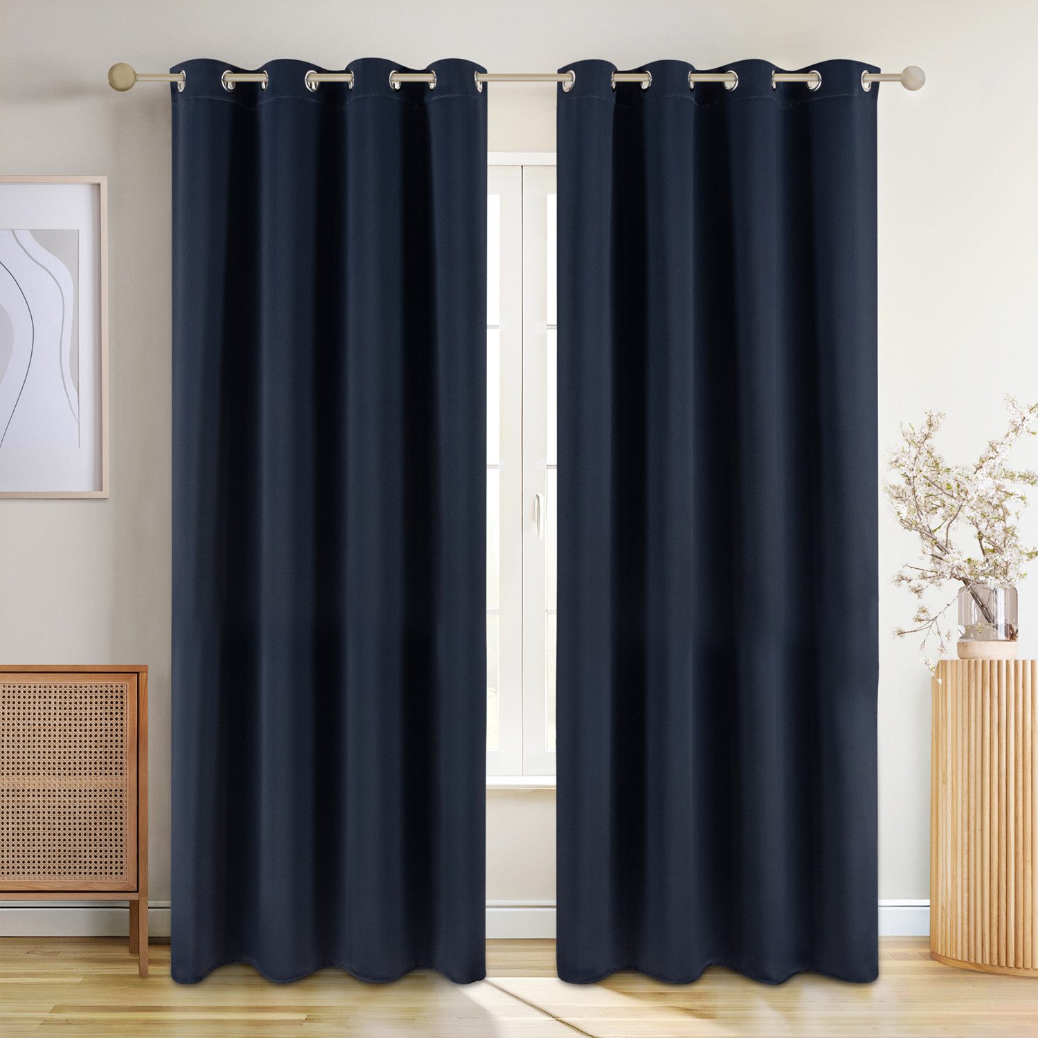 Blumtal Verdunkelungsvorhang 2er-Set Gardinen Wärmeisolierend Blickdicht (2 günstig online kaufen