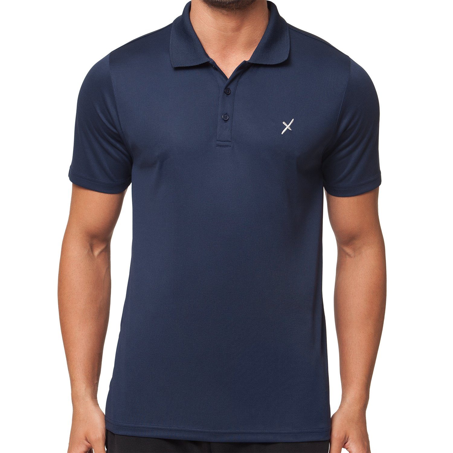 CFLEX Trainingsshirt Herren Sport Collection Shirt Polo-Shirt Sportswear Fitness Navy