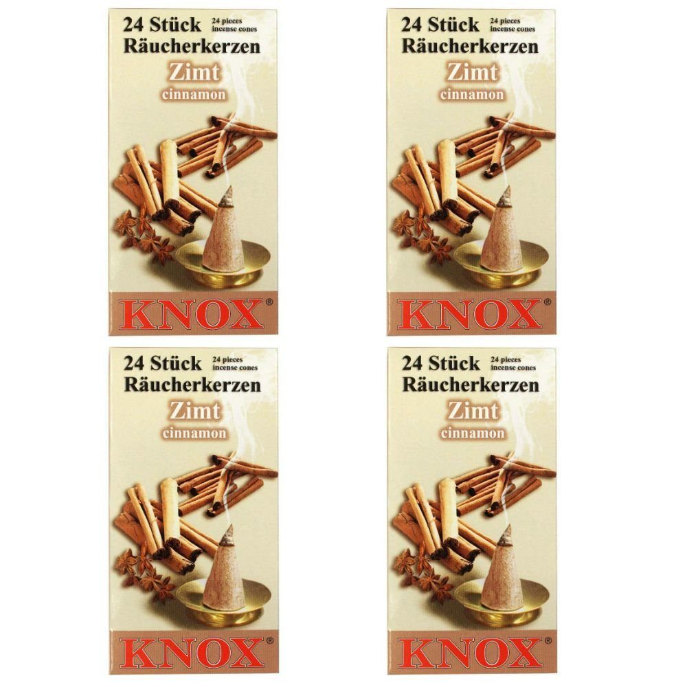 KNOX Räuchermännchen 4 Päckchen Räucherkerzen- Zimt - 24er Packung | Räuchermännchen