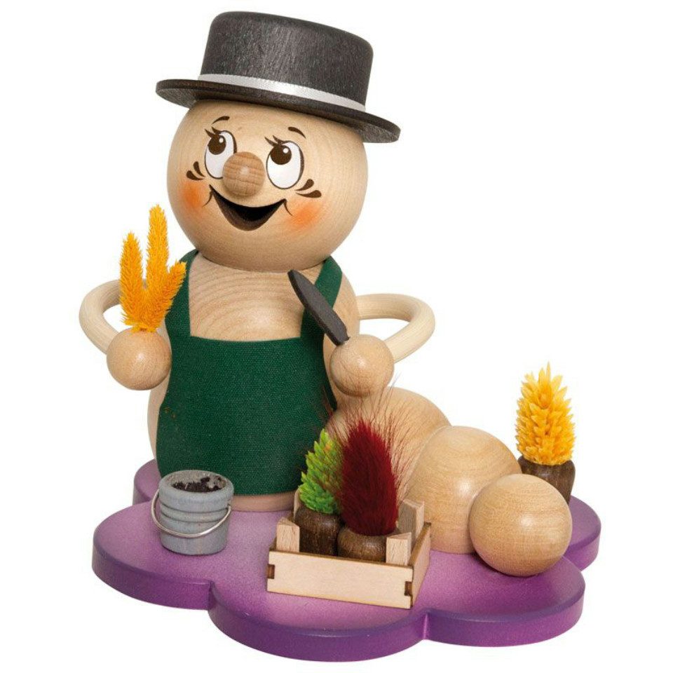 Kuhnert Räuchermännchen Kuhnert Räucherwurm Rudi Gärtner, (1 St), Handarbeit aus dem Erzgebirge
