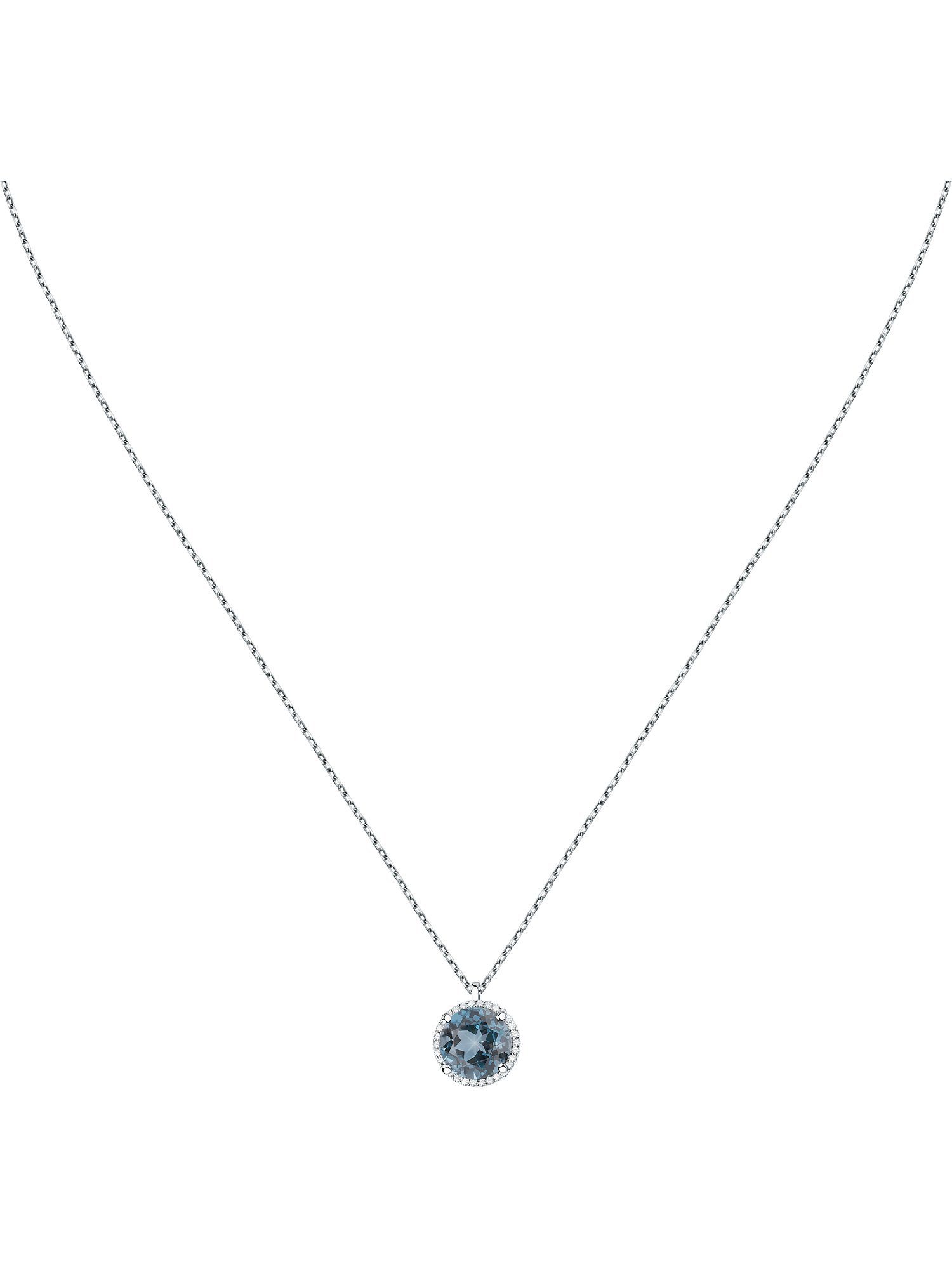 CHRIST Collier CHRIST Damen-Kette 750er Weißgold 1 Topas