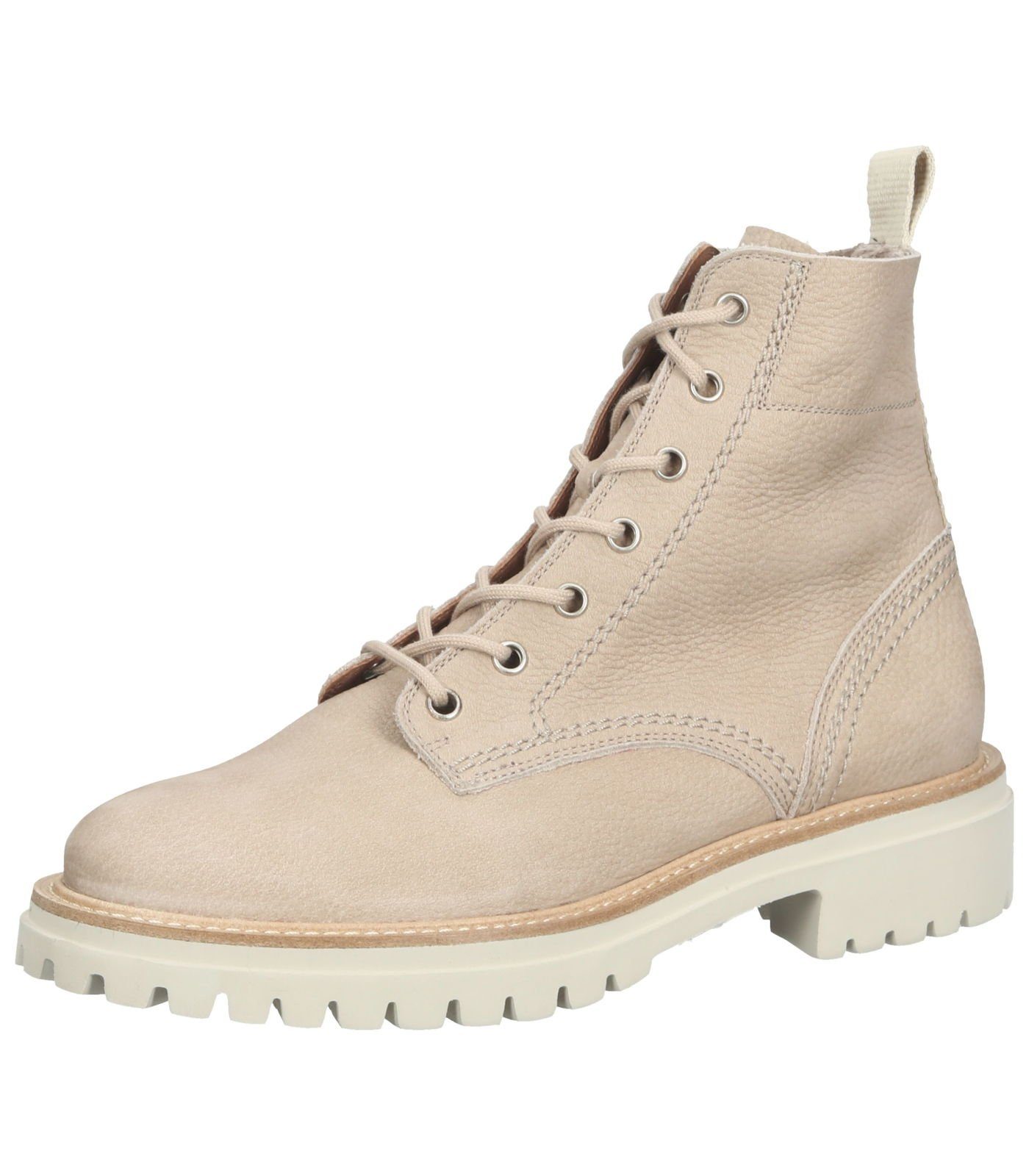 Paul Green Stiefelette Nubukleder Schnürstiefelette Beige