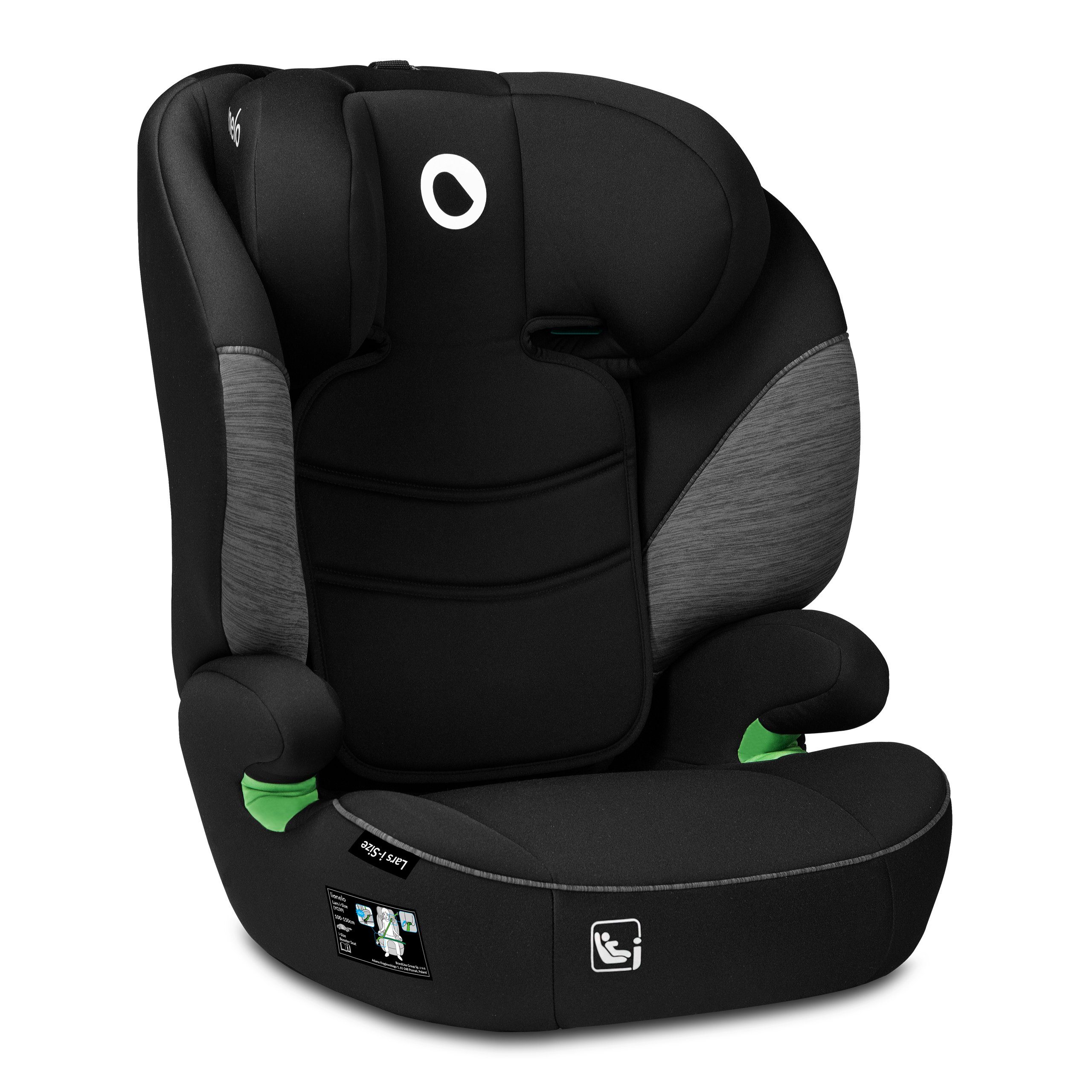 lionelo Autokindersitz LARS I-SIZE, ab: ab 3 Jahre, bis: bis 12 Jahre, ab: 100,00 cm, bis: 150,00 cm, (Set), i-Size / 12-36kg / 100-150 cm / Memory Foam