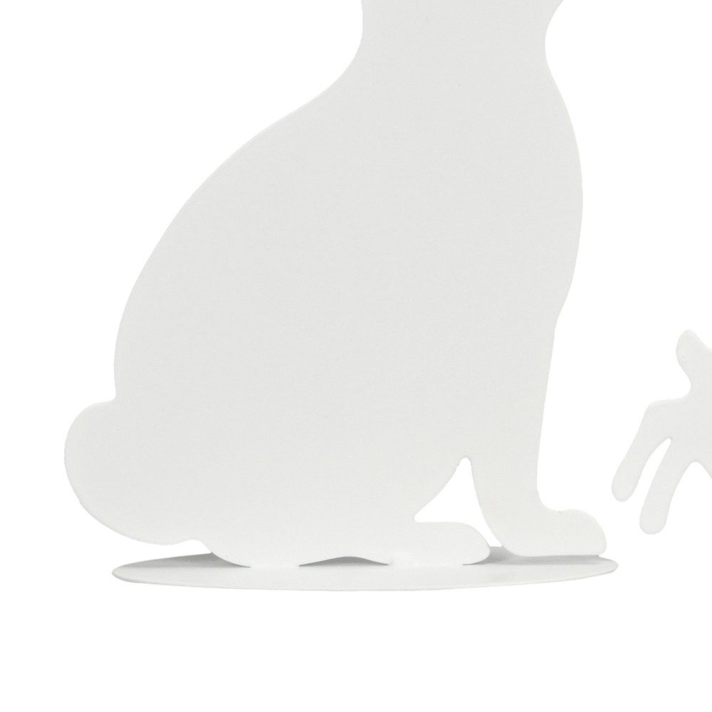 Posiwio Osterhase Dekoaufsteller HASENFAMILIE weiß aus Metall 5tlg. Hasen Metallhasen zu