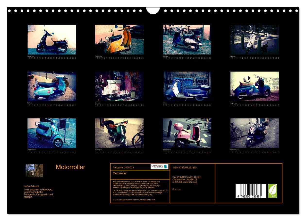 Thumbnail - CALVENDO Wandkalender Motorroller (Wandkalender 2026 DIN A3 quer), CALVENDO Monatskalender