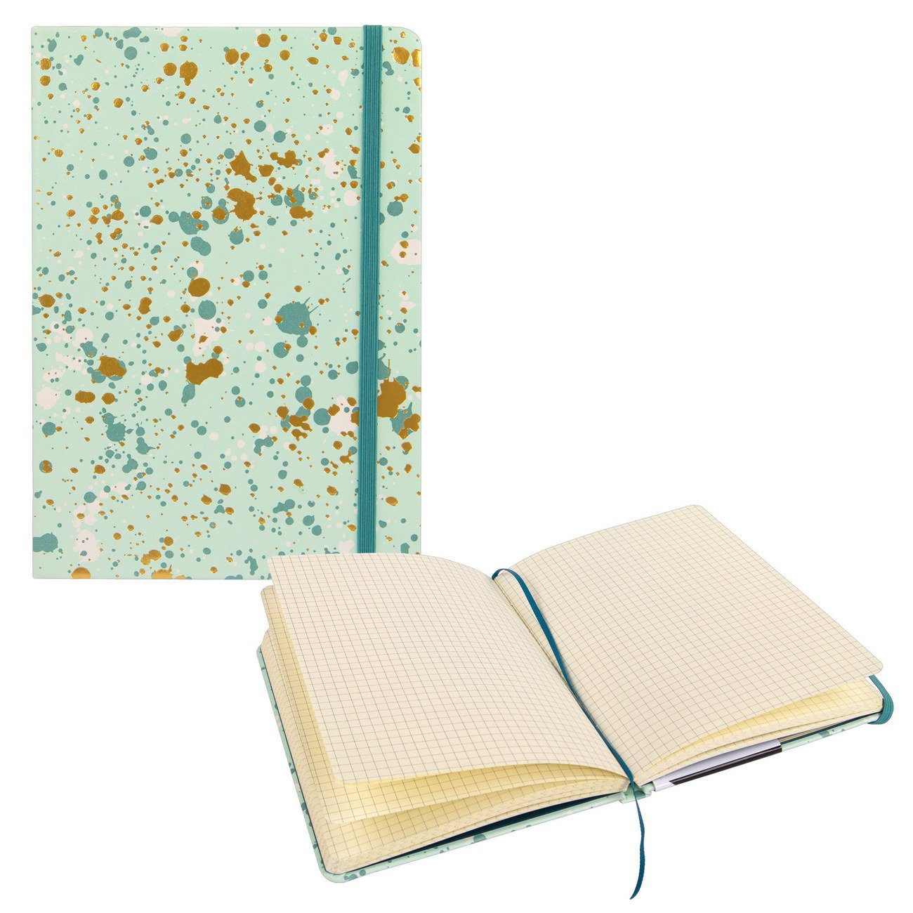 Idena Notizbuch Notizbuch - Notebook - 192 Seiten - kariert - mint Sparkle