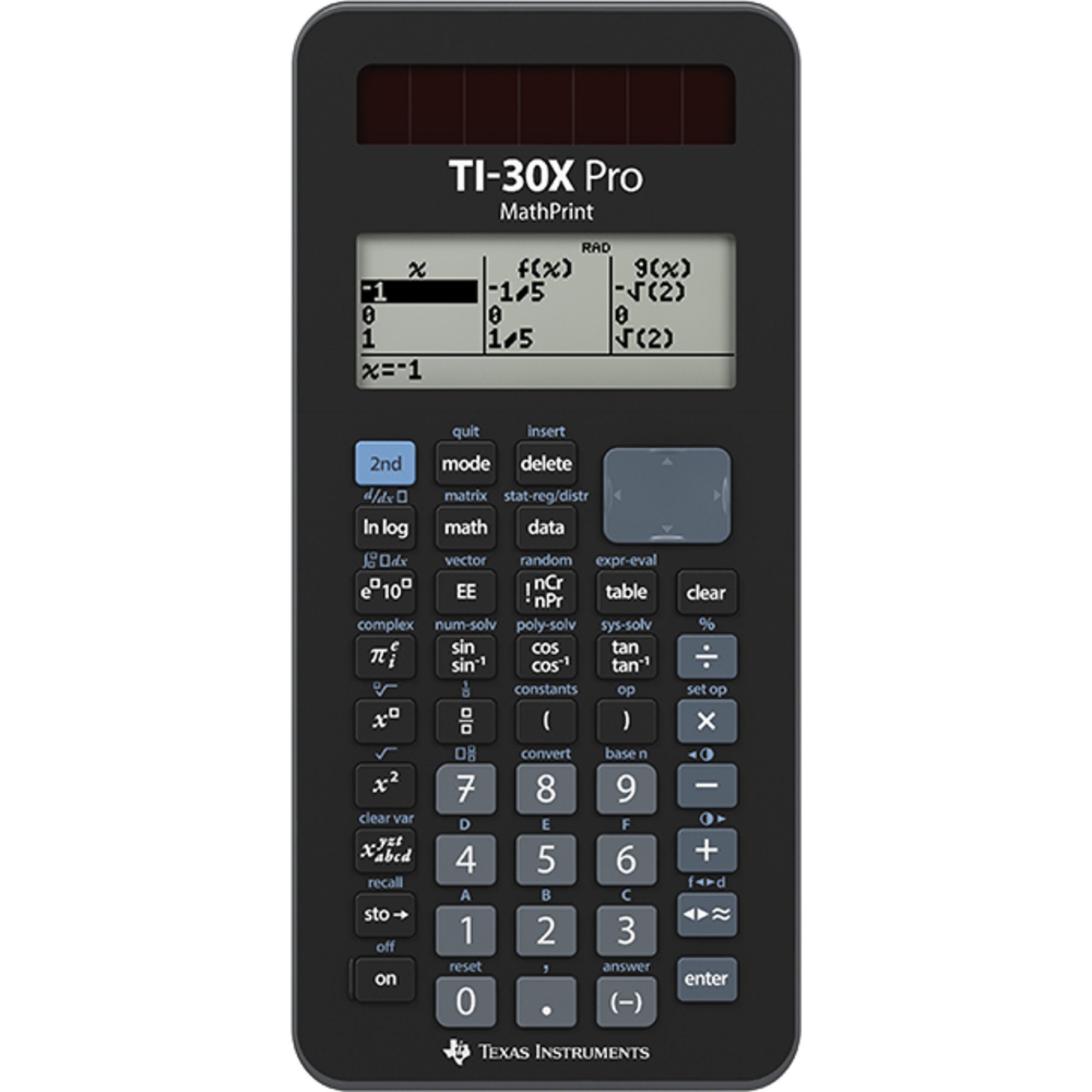 Texas Instruments Taschenrechner Wissenschaftlicher Schulrechner TI-30X Pro MathPrint™, (30XPROM/FC/6E6/A), Sekundarstufe I/II und Hochschule