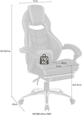 INOSIGN Gaming-Stuhl Sprinta 1, Chefsessel mit ausziehbarer Fußstütze, komfortabel gepolstert mit vielen ergonomischen Funktionen