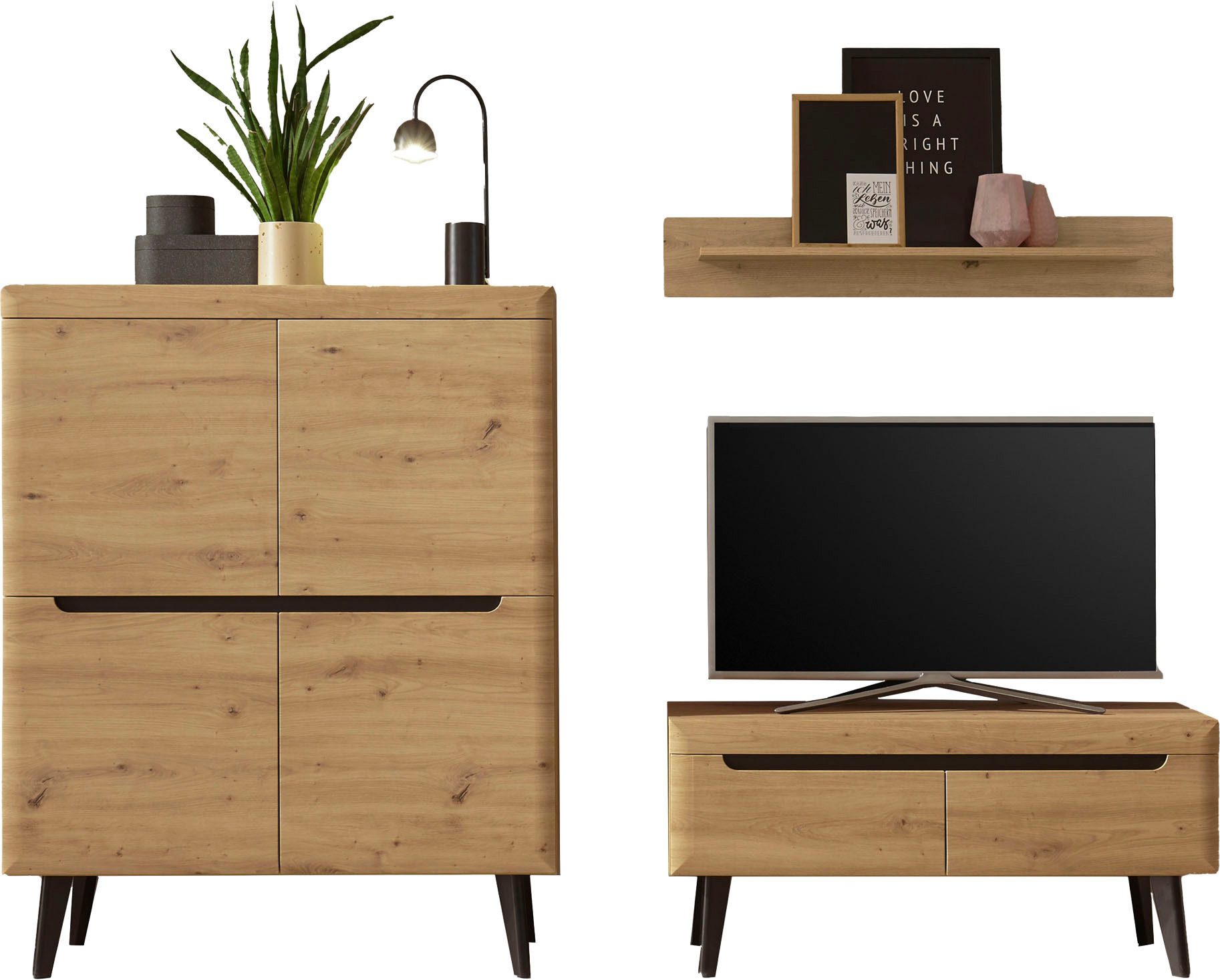 Home affaire Wohnwand Torge, Anbauwand, Schrankwand, Mediawand, Wohnzimmer-Set, (3-St)