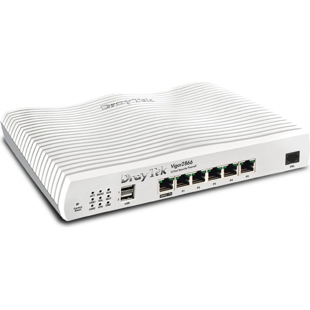 DrayTek DrayTek Vigor 2866 Router für Unternehmen. WLAN-Router, Dual-WAN-Firewall-Router mit G.fast-unterstütztem DSL-WAN