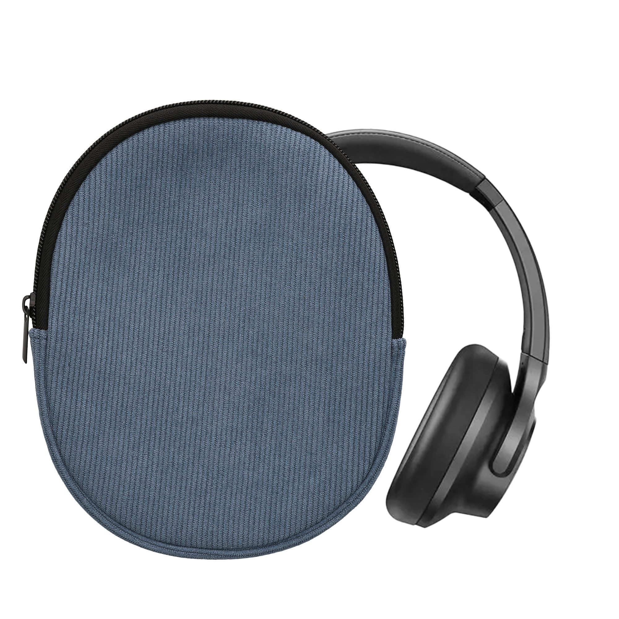 kwmobile Kopfhörer-Schutzhülle kwmobile Hülle kompatibel mit Soundcore Q20i Tasche - Case für Headset, Hülle für Soundcore Q20i Tasche - Case aus Cord und Neopren