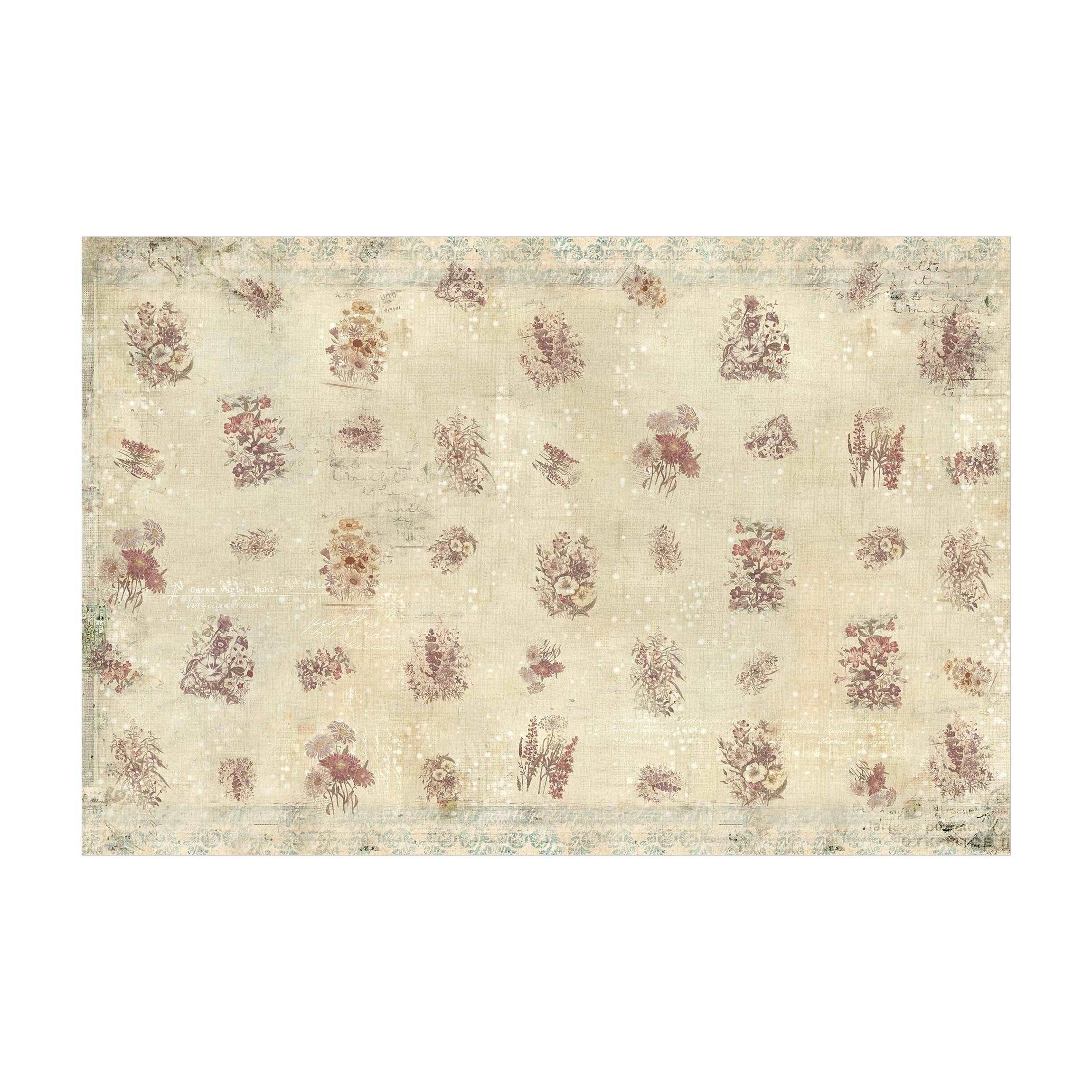 Bilderdepot24 Teppich Vinyl Wohnzimmer Schlafzimmer Flur Küche Blumen Vintage, rechteckig - pastell glatt, nass wischbar (Küche, Tierhaare) - Saugroboter & Bodenheizung geeignet