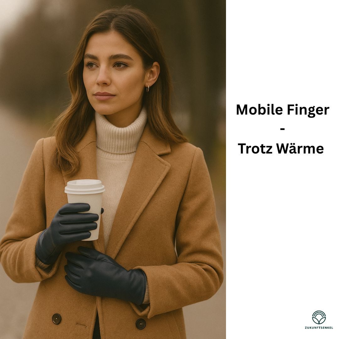 ZUKUNFTSENKEL Lederhandschuhe Damen Lederhandschuhe warm gefüttert (erhältlich in Dunkelblau, Bordeaux & Creme) elegantes Wintermodell, weiche Premium-Qualität, perfekte Passform