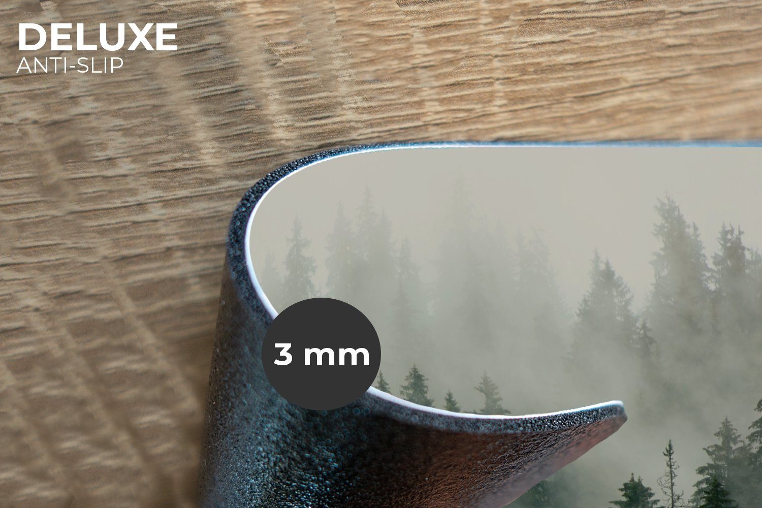 MuchoWow Platzset Wald - Nebel - Bäume - Natur, (6-St), Platzsets, Tischset, Abwaschbar, Tischsets, Platzdeckchen – Bild 2 von 5