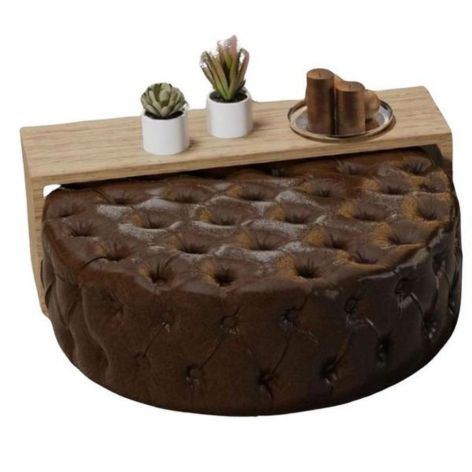 Xlmoebel Couchtisch XLMOEBEL Couchtisch aus Holz in hellem Holzton, modern und elegant (Packung, mit Hocker), Made in Europa