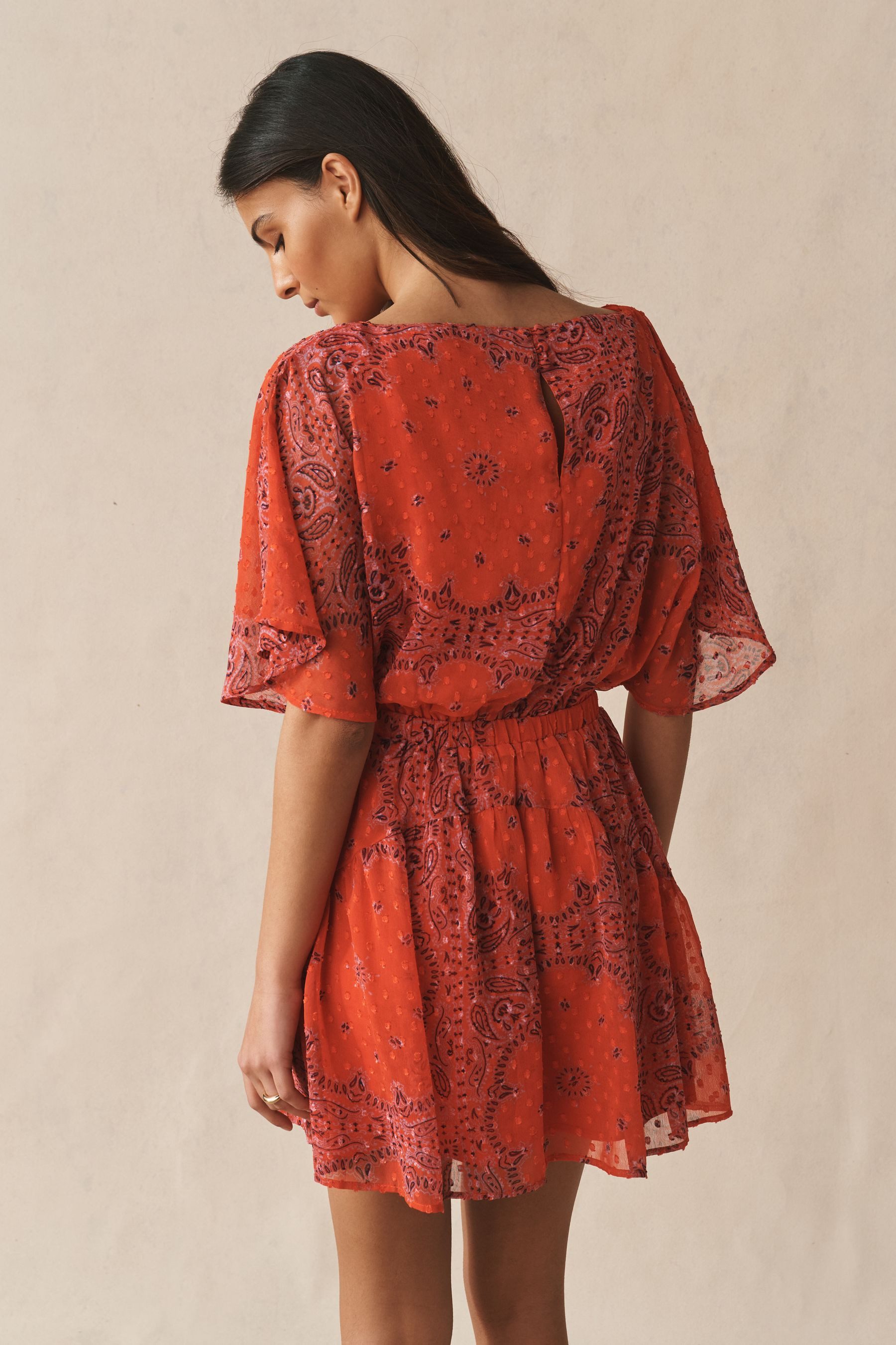 Next Minikleid Tailliertes Minikleid mit Kimono-Ärmel (1-tlg) günstig online kaufen