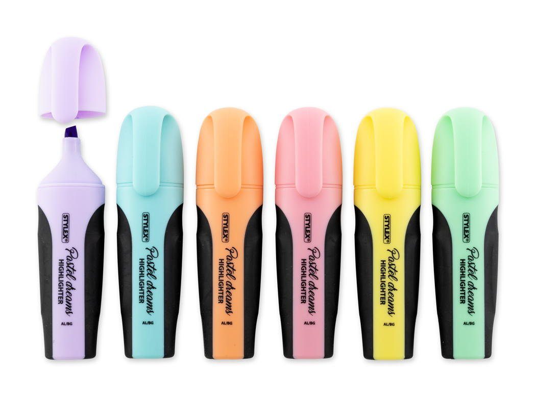 Marker 6 Textmarker "Pastell" / 6 verschiedene Farben