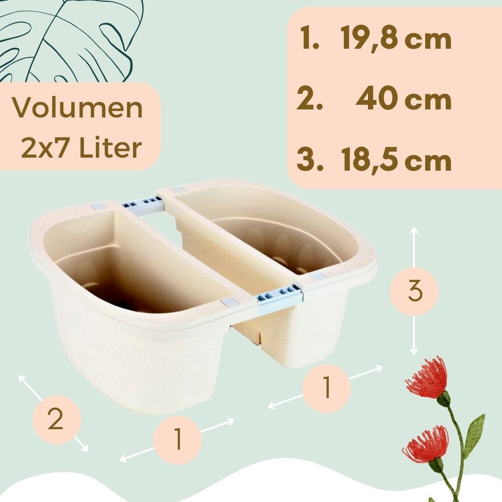 GarPet Blumenkasten Blumenkasten Balkon Beidseitiger Balkonkasten mit Wasse günstig online kaufen