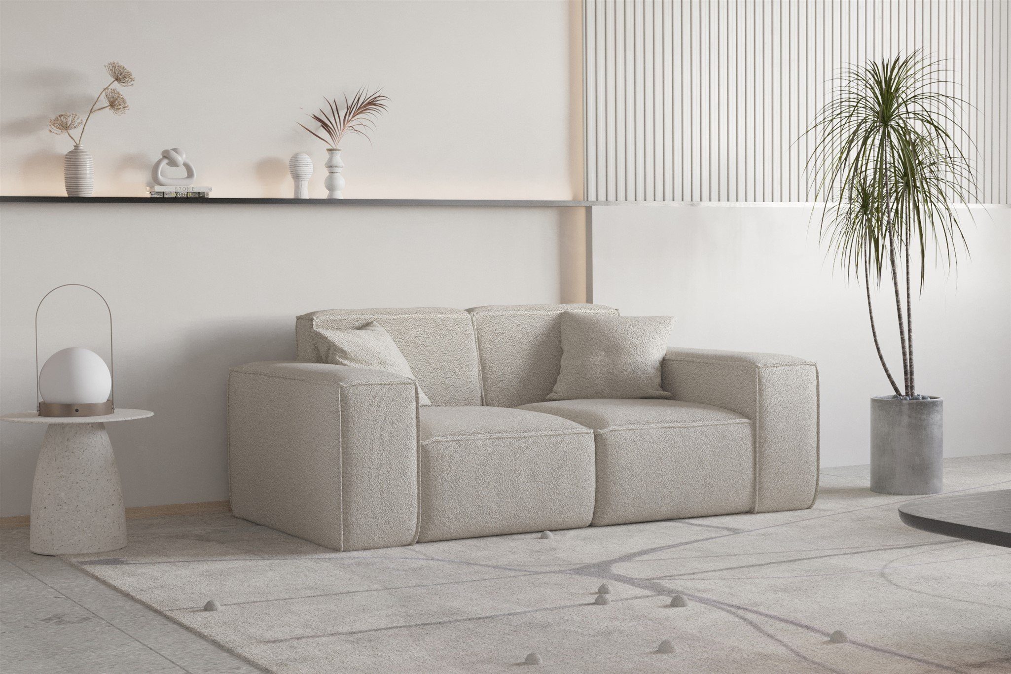 Fun Möbel Sofa Sofa Designersofa CELES PREMIUM 2-Sitzer in Stoff, inkl. 2 Z günstig online kaufen