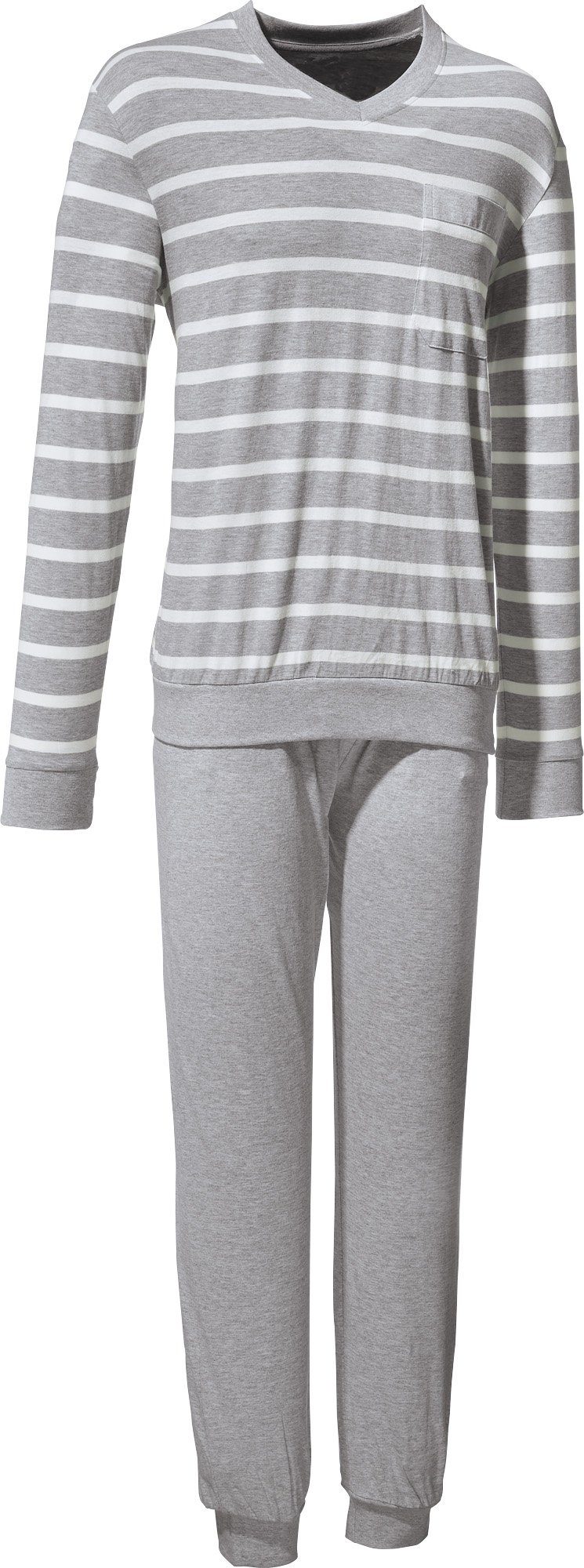 Erwin Müller Pyjama Herren-Schlafanzug Single-Jersey Streifen
