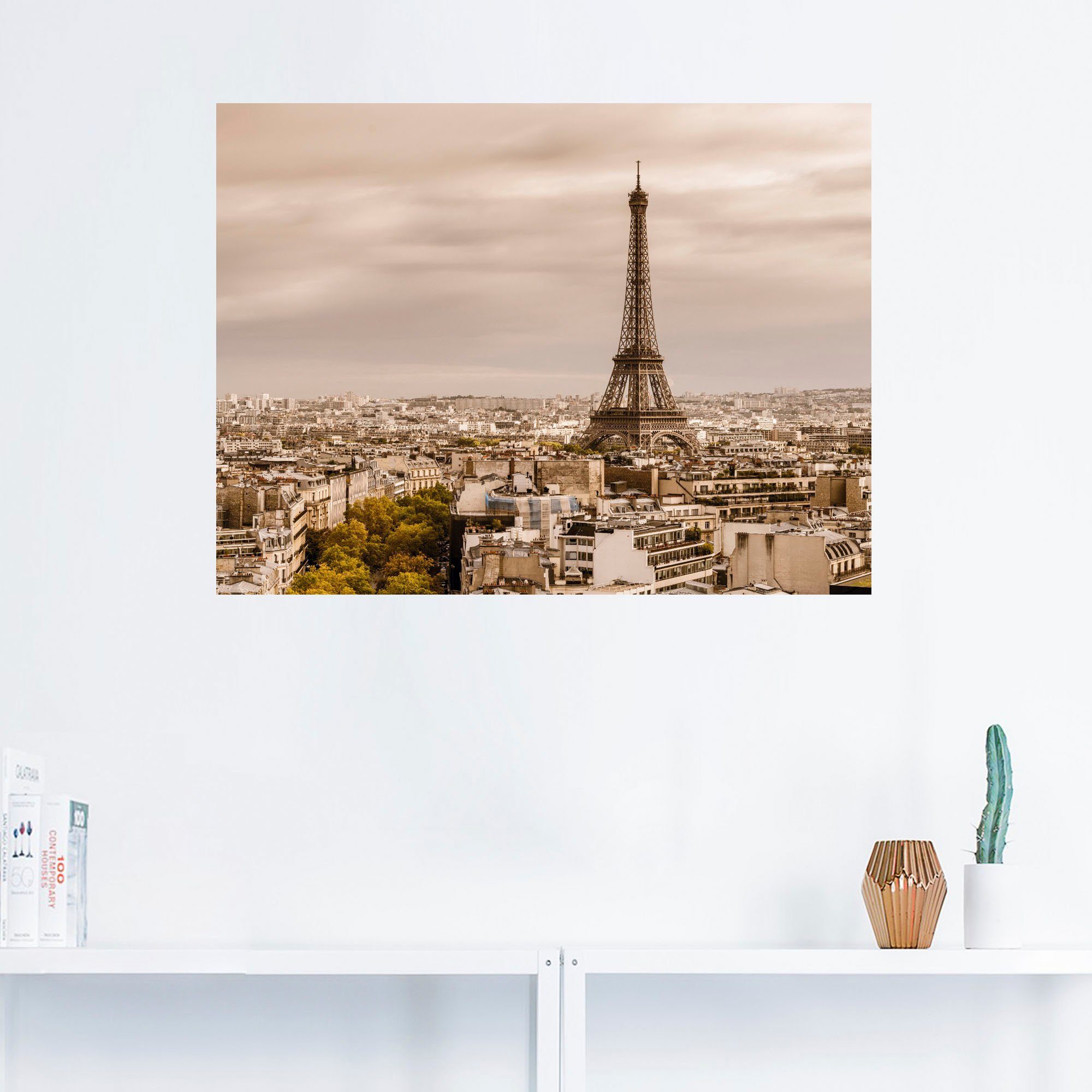 Artland Wandbild versch. St), Wandaufkleber Paris Eiffelturm Größen oder Frankreich (1 als Alubild, Leinwandbild, Poster in I