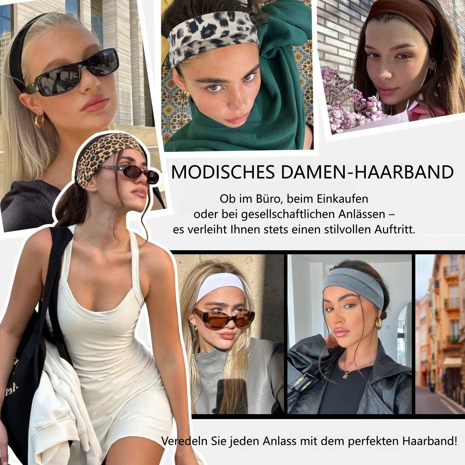 FOUORTUNATE-BEE Stirnband Sport Stirnband Set 8er Unisex rutschfest elastisch Fitness Yoga 8er Stirnband Set Damen Herren elastisch rutschfest Sport Fitness