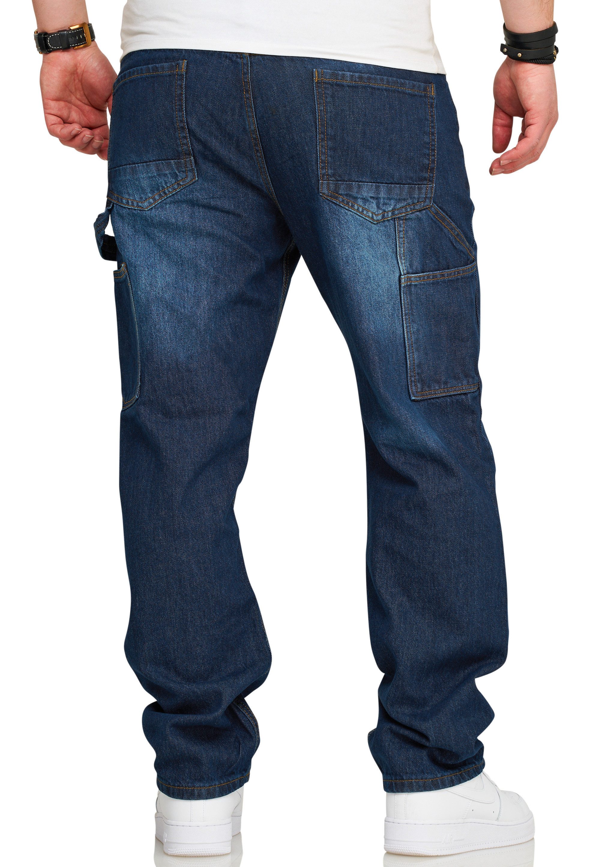 SOULSTAR Straight-Jeans S2CHEB Herren Lange Hose Carpenter Jeans Bermuda Regular-Fit Workwear