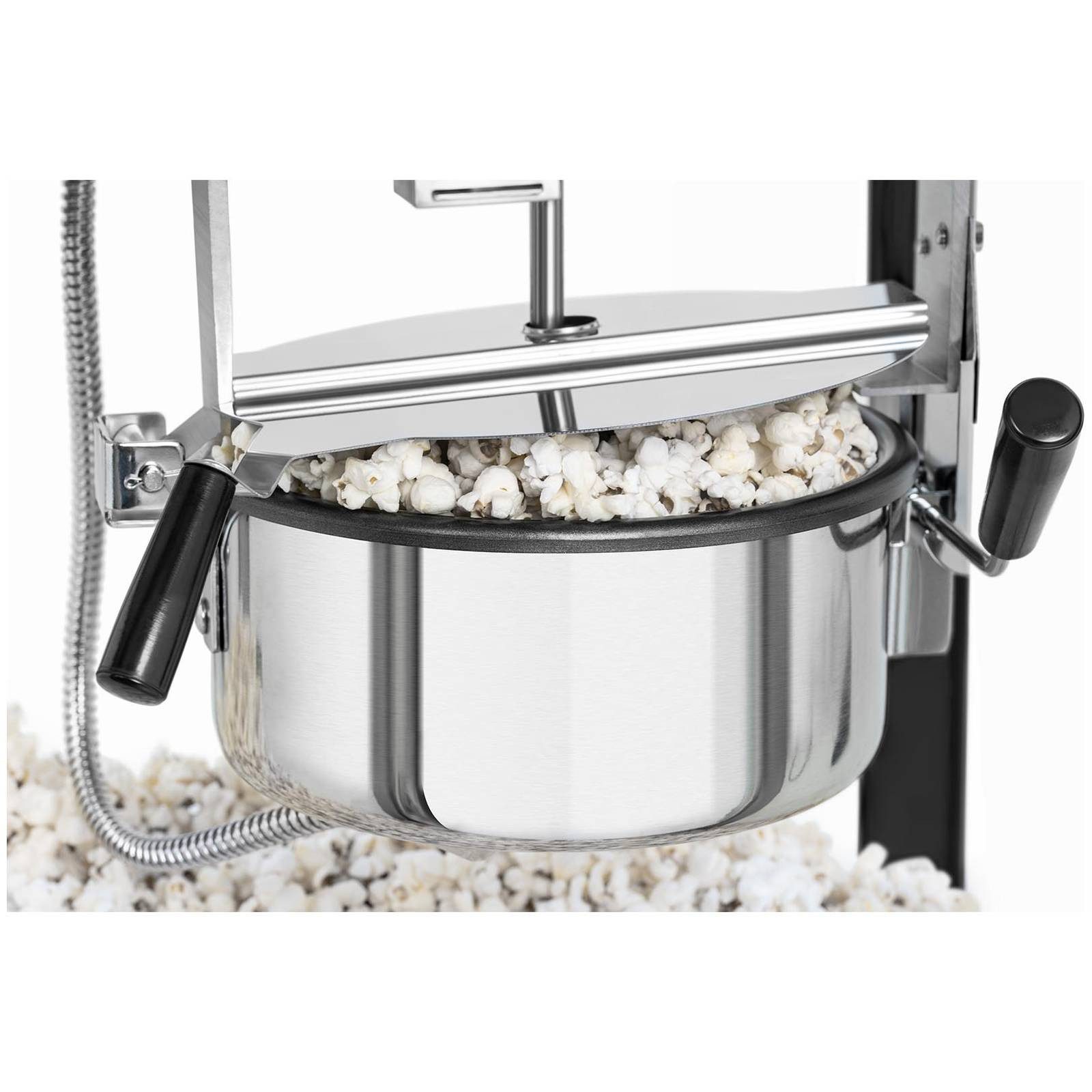 Royal Catering Popcornmaschine Popcornmaker 1500 W 5 kg/h schwarz Popcornautomat Teflon Beleuchtung – Bild 3 von 5