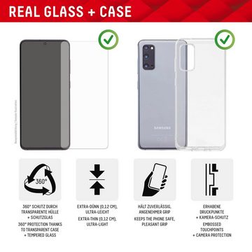 Displex Real Glass + Case für Smartphone Samsung Galaxy A54 (5G), Displayschutzglas, Displayschutzfolie Displayschutz Rundumschutz 360 Grad splitterfest