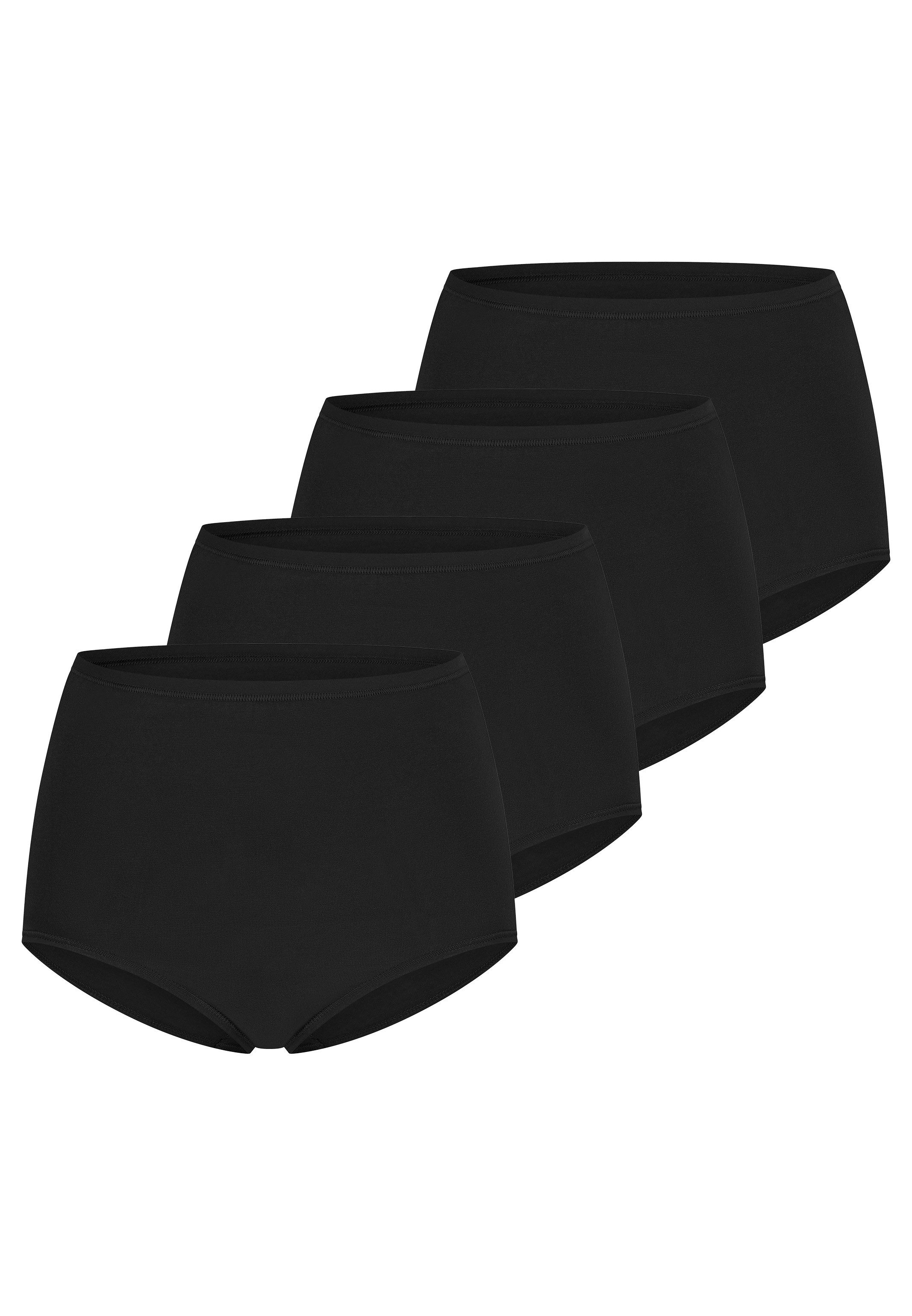 Schiesser Maxislip 4er Pack 95/5 Organic Cotton (Spar-Set, 4-St) Maxi Slip - Baumwolle - Besonders flache Nähte und supersofter Bund 