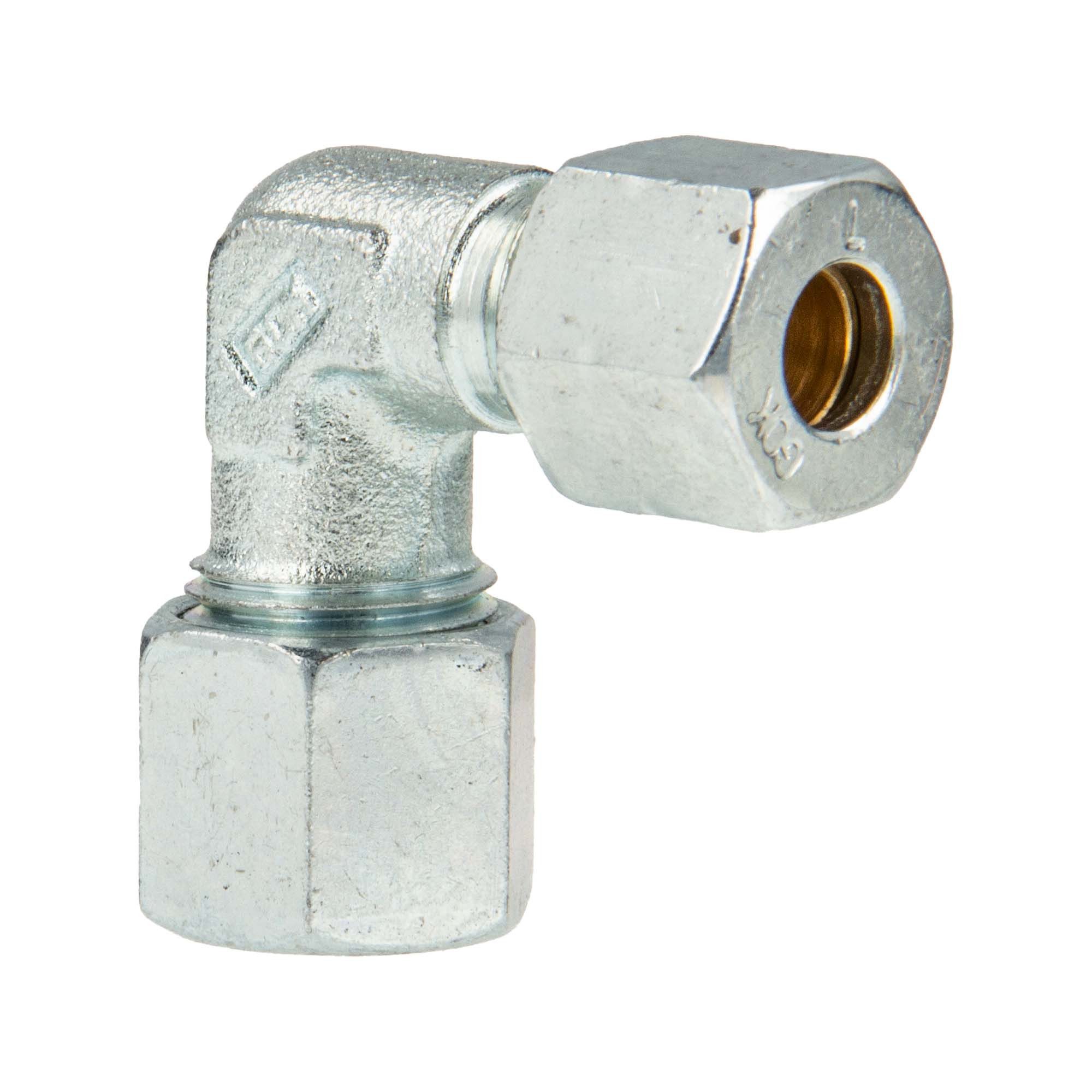 GOK Wasserrohr Schneidringverschraubung Typ WR - 90° Winkel Verschraubung reduziert, 12 x 10 mm Schneidring Messing