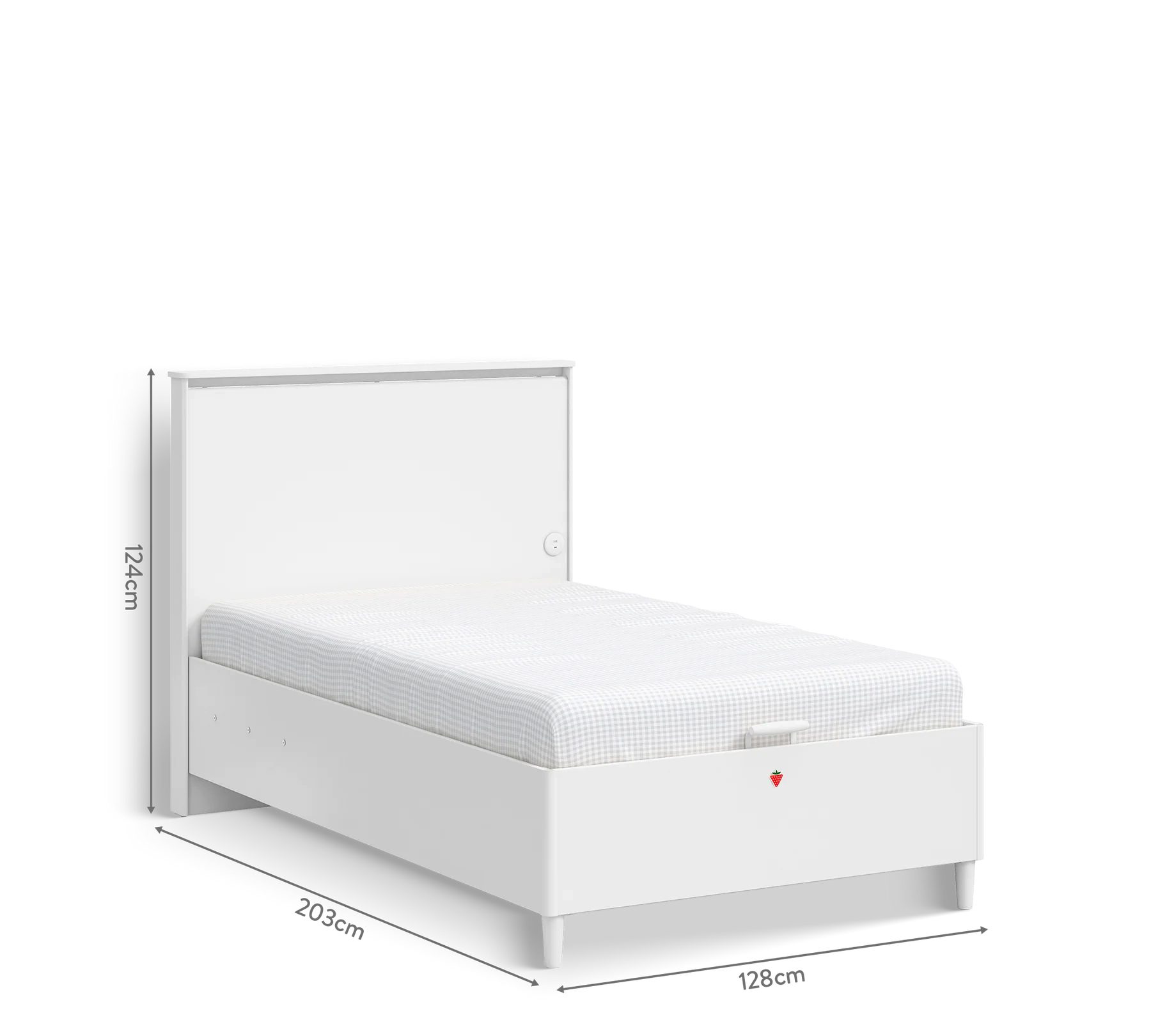 Möbel-Zeit Stauraumbett VARIA Bett mit Bettkasten, 120x200 cm – Weiß oder Cremeweiß