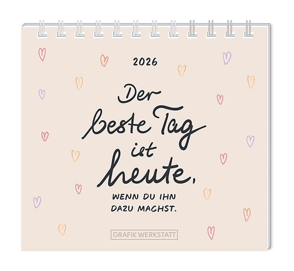 Grafik Werkstatt Tischkalender Grafik-Werkstatt Mini-Kalender/Tischkalender 2026, Spiralbindung