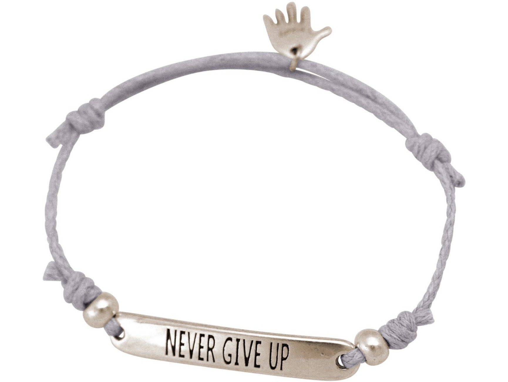 Damen Schmuck Gemshine Charm-Armband NEVER GIVE UP, Made in Germany