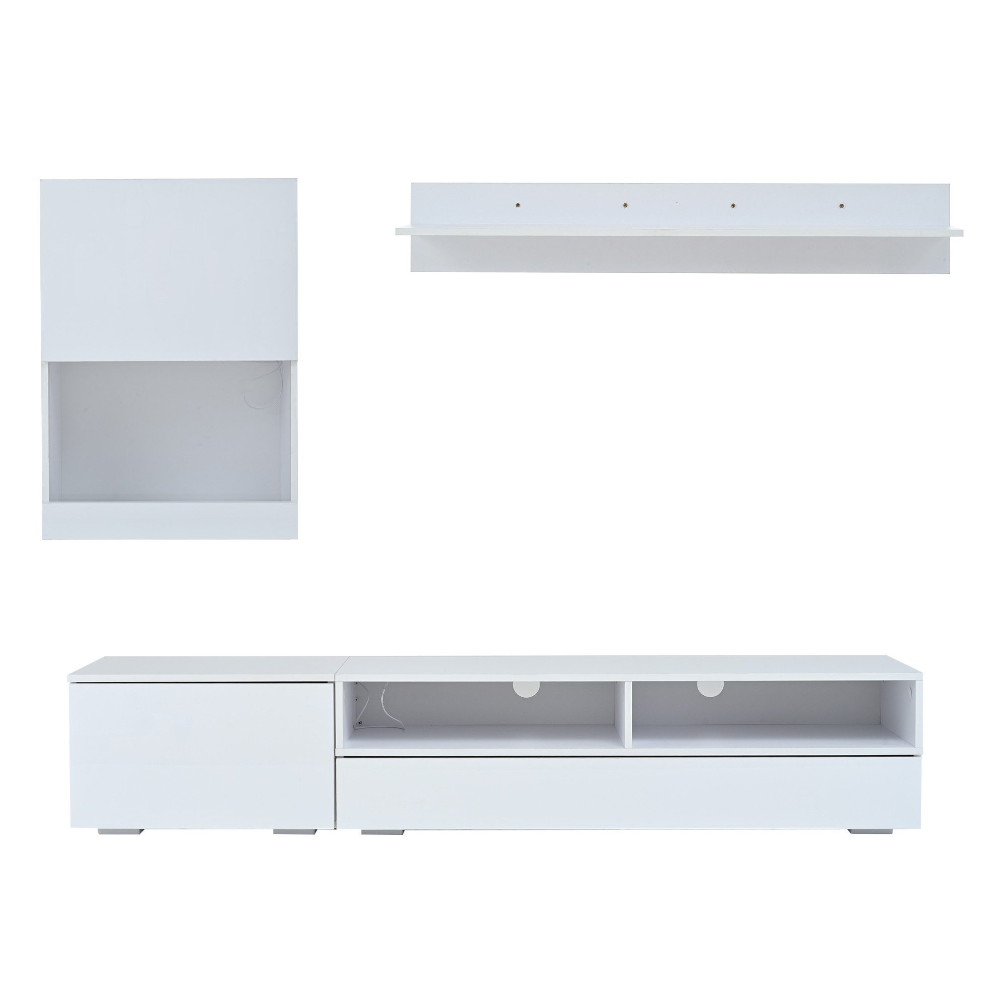 KLAM HOME Wohnzimmer-Set TV-Wohnwand-Set mit LED günstig online kaufen