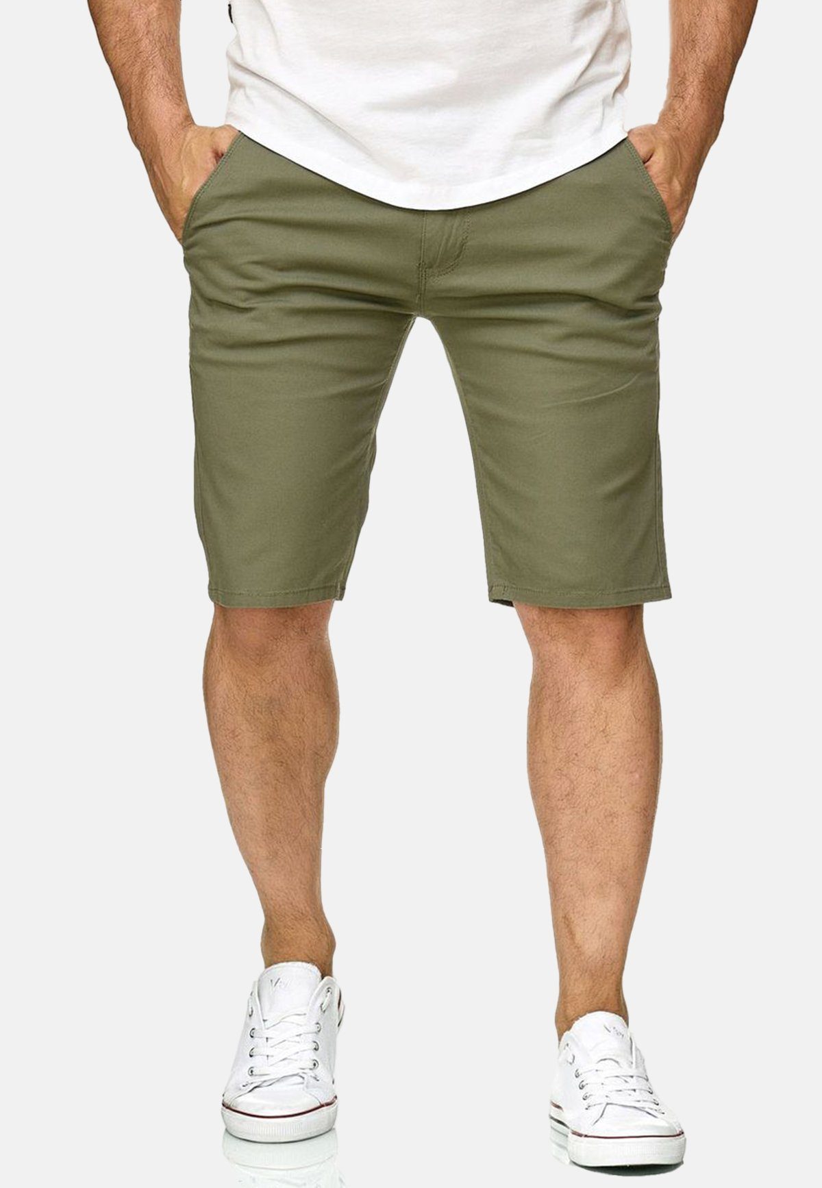 Egomaxx Chinoshorts Chino Capri Shorts Kurze Bermuda Sommer Hose Fredy & Roy (1-tlg) 2300 in Grün