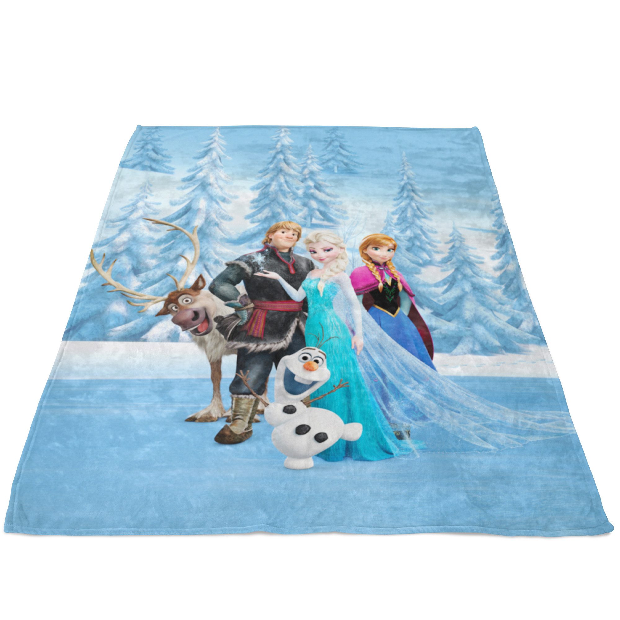 BERONAGE Tagesdecke Frozen Die Eiskönigin Decke Sven Rentier 130x170 cm Coral Fleecedecke, passend zur Bettwäsche, ideal für Sofa, Couch, Bett, Auto, Camping