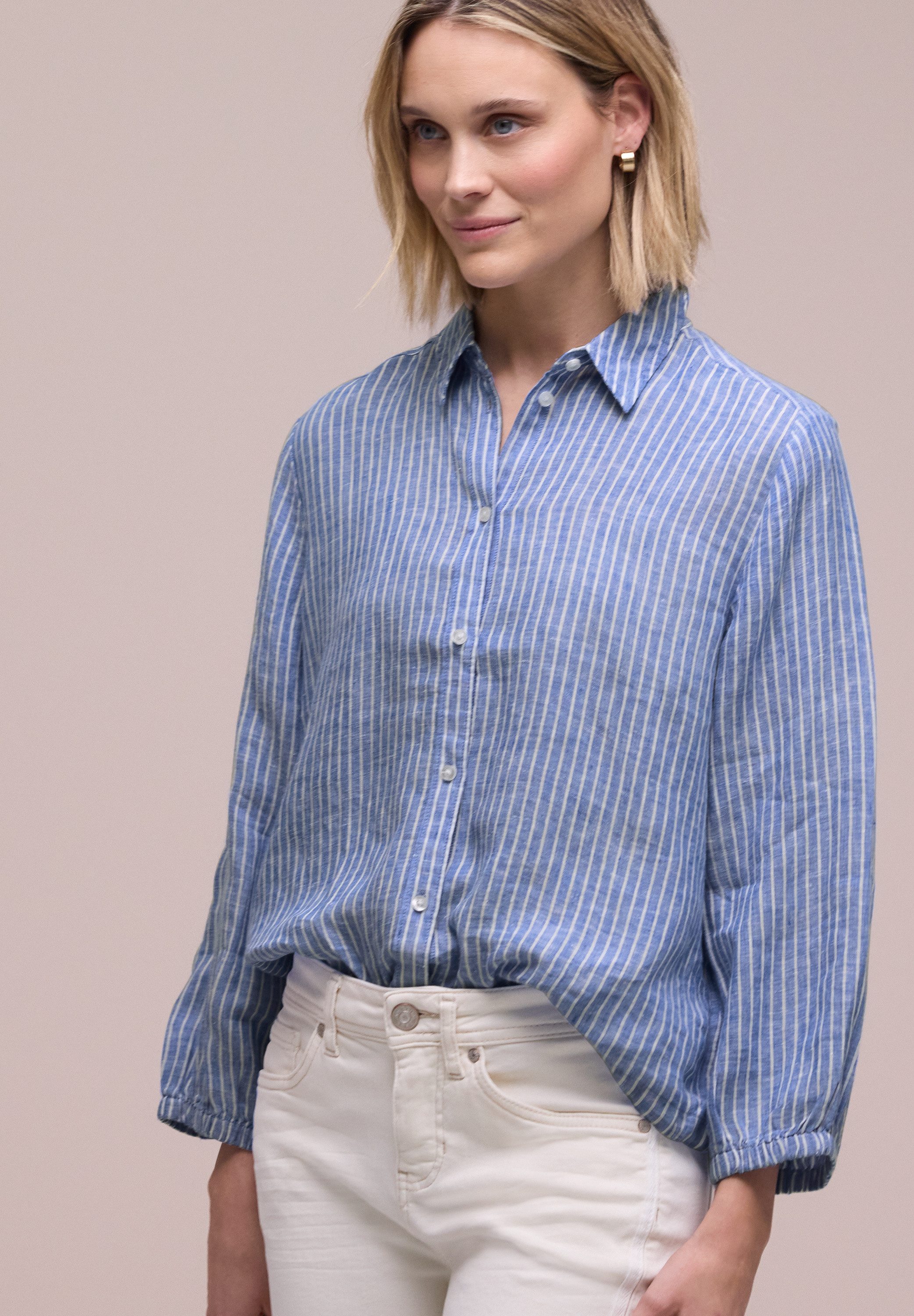 STREET ONE Hemdbluse mit Streifen Muster günstig online kaufen