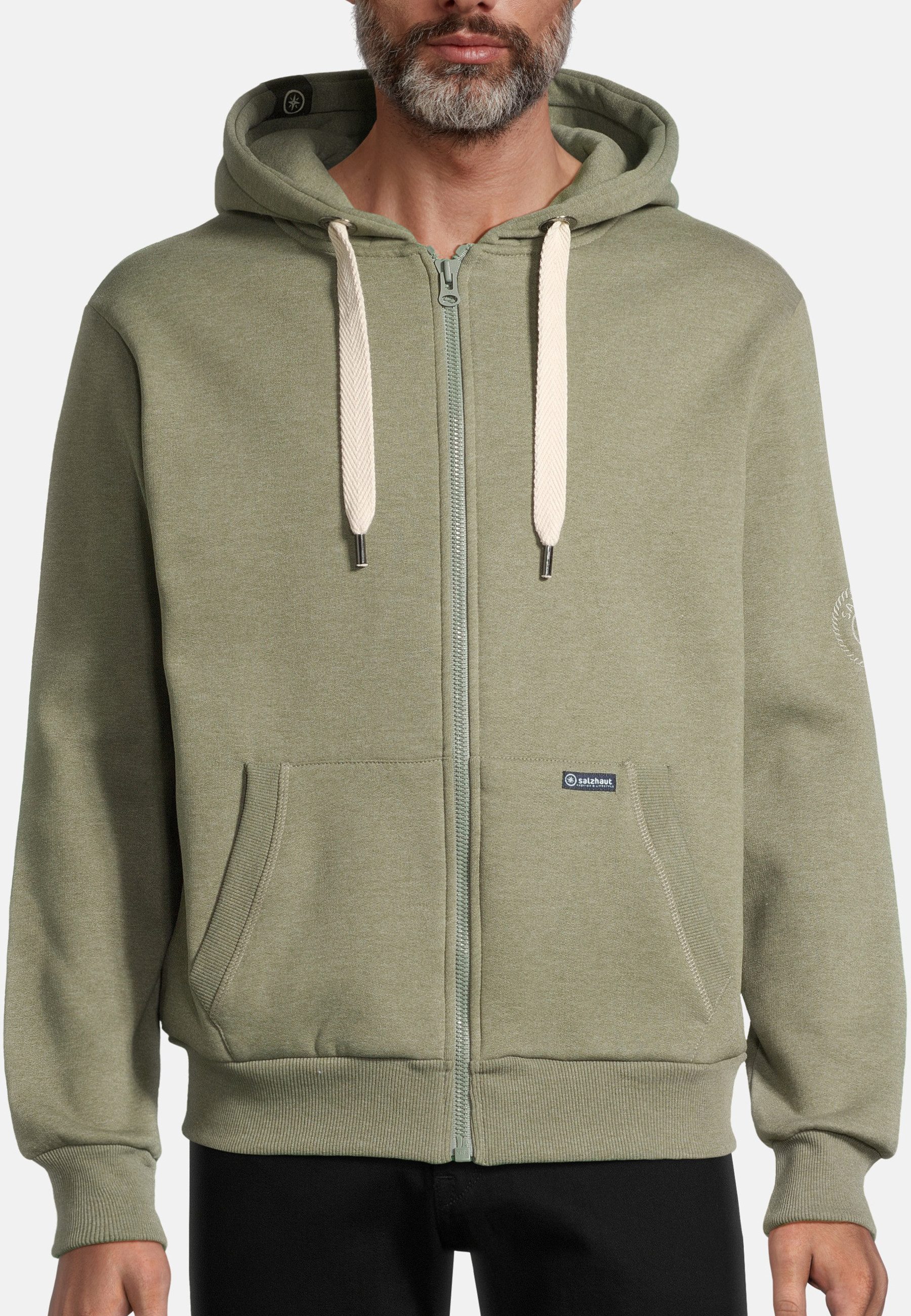 salzhaut Sweatjacke BREKER Herren normale Passform komfortabler Fit, nordisch klar – entspannter Look mit Haltung