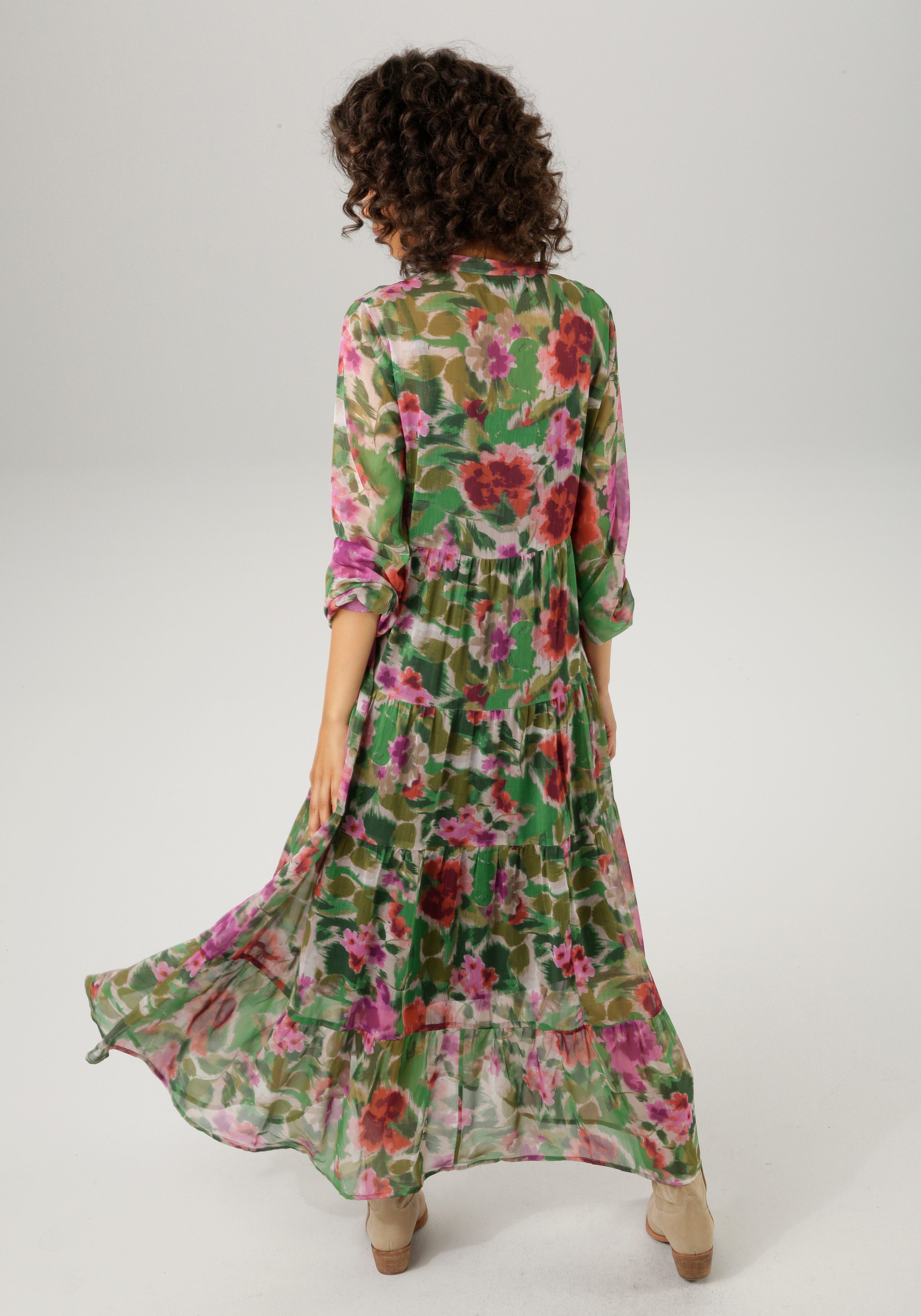 Aniston CASUAL Maxikleid (mit Jersey-Unterkleid) mit günstig online kaufen