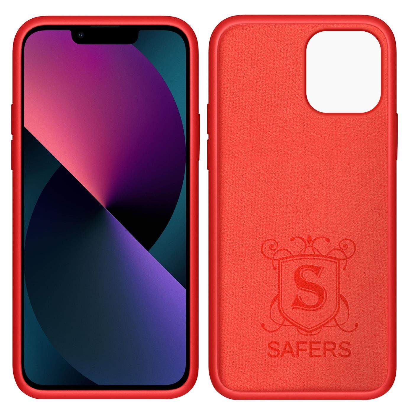 CoolGadget Handyhülle Silikon Case für das iPhone 13 Slim TPU Cover 6,1 Zoll, Weiche Schutz Hülle mit Innen Fleece aus Stoff Handy Tasche