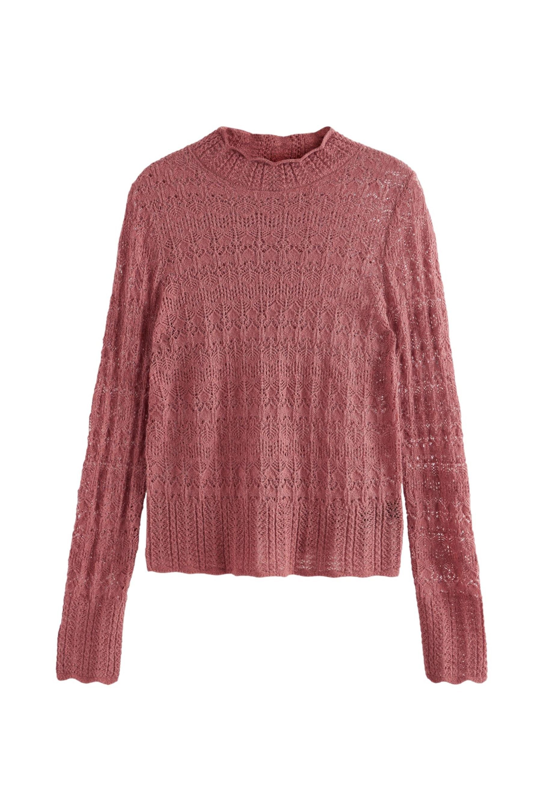 Next Stehkragenpullover Strickpullover mit Pointelle-Spitze und günstig online kaufen